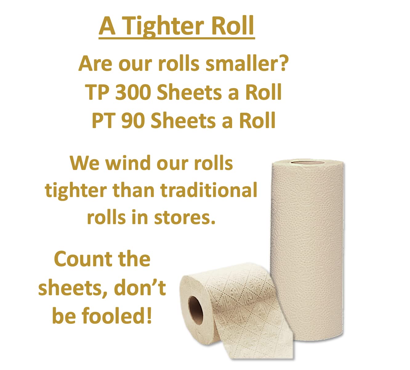 100% Bamboo, thick 3-ply toilet paper, tree-tree, unbleached, all natural, no chemicals 300 sheets per roll.