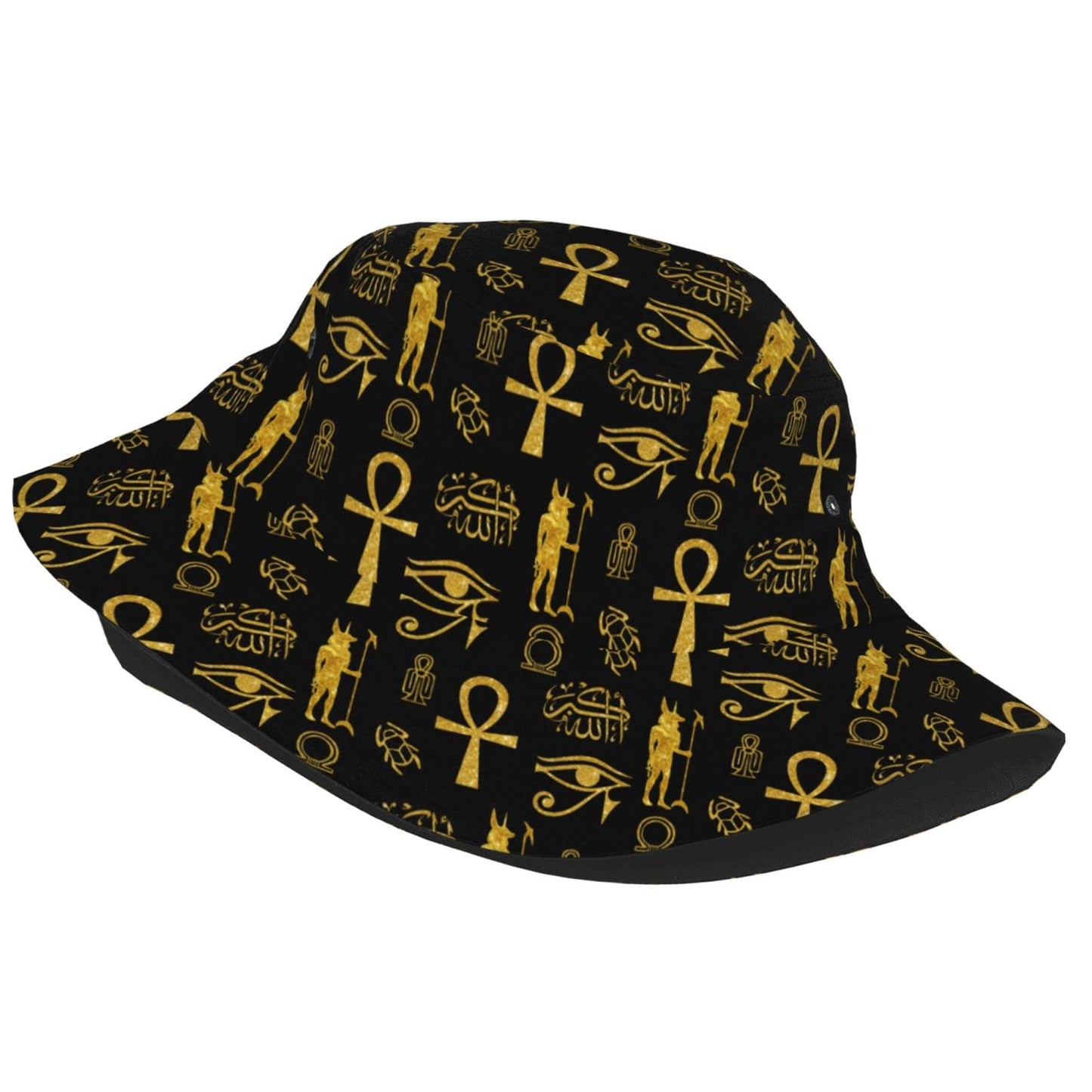 Ankh Cross Bucket Hats for Men Women Gifts Beach Outdoor Packable Ancient Egyptian Fisherman Caps Prevent Sun Hat