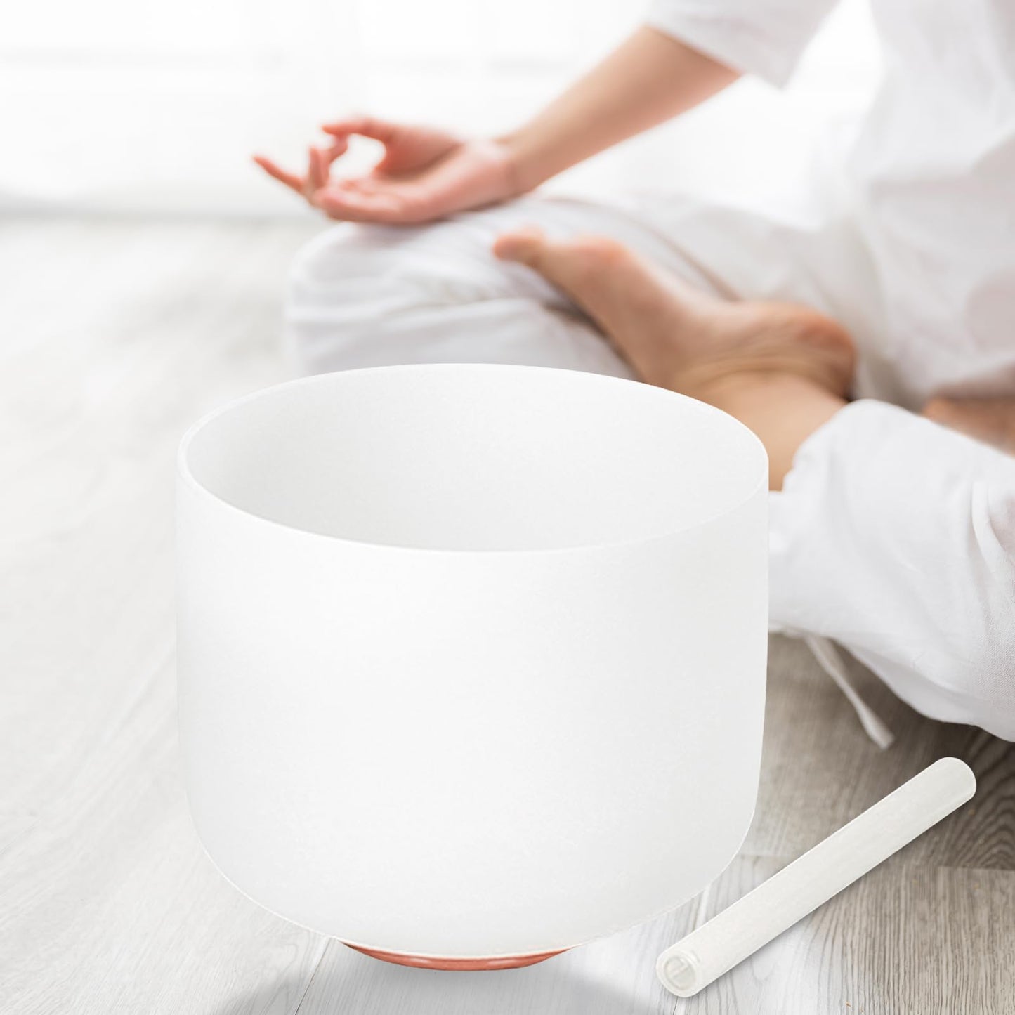 Sevenbowls Singing Bowls 432hz B Note 8-Inch Crystal Singing Bowl With A Free Mallet And O-Ring For Sound Healing, Meditation, Yoga, and Sound Baths