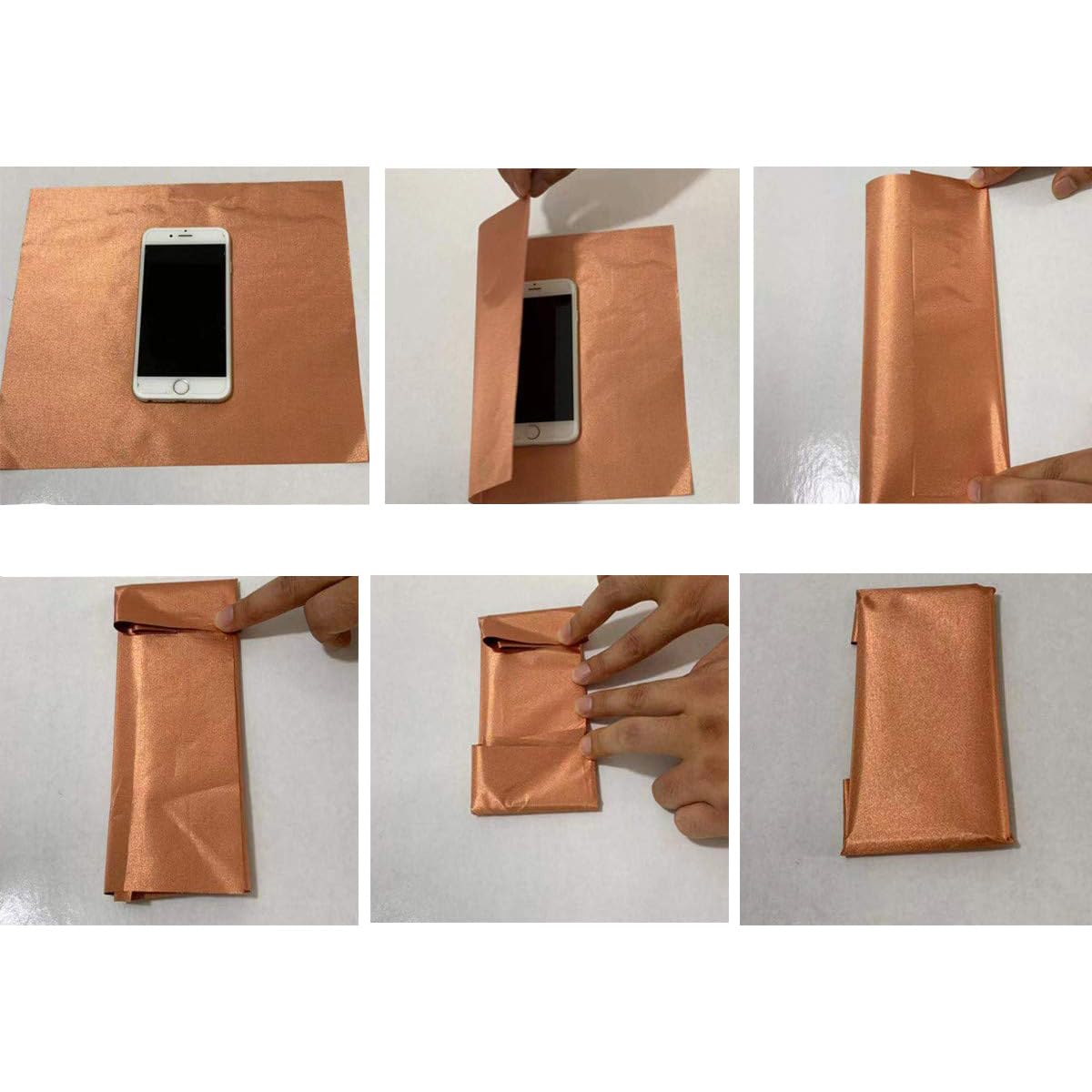 Amerthing Pure Copper Faraday Fabric RF & LF Electromagnetic Fields Gold Color Blocking Fabric 1 Meter (39"x43" inch)