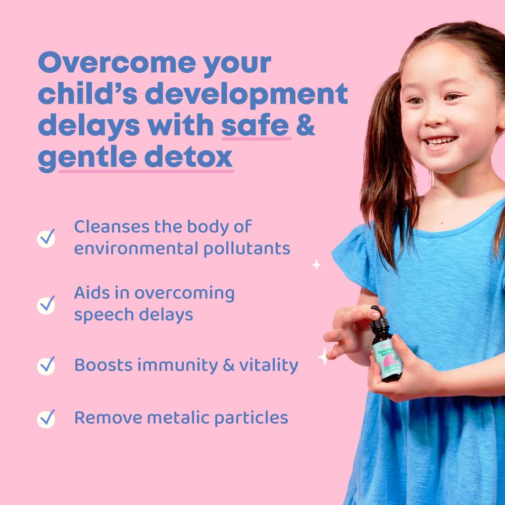 Kids Metal Herbal Detox with Chlorella & Cilantro Extract Great For Nursing Mom & Children Detox for Kids | Support Speech, Improve Behavior with a Natural Detox for Kids with Cilantro Tincture