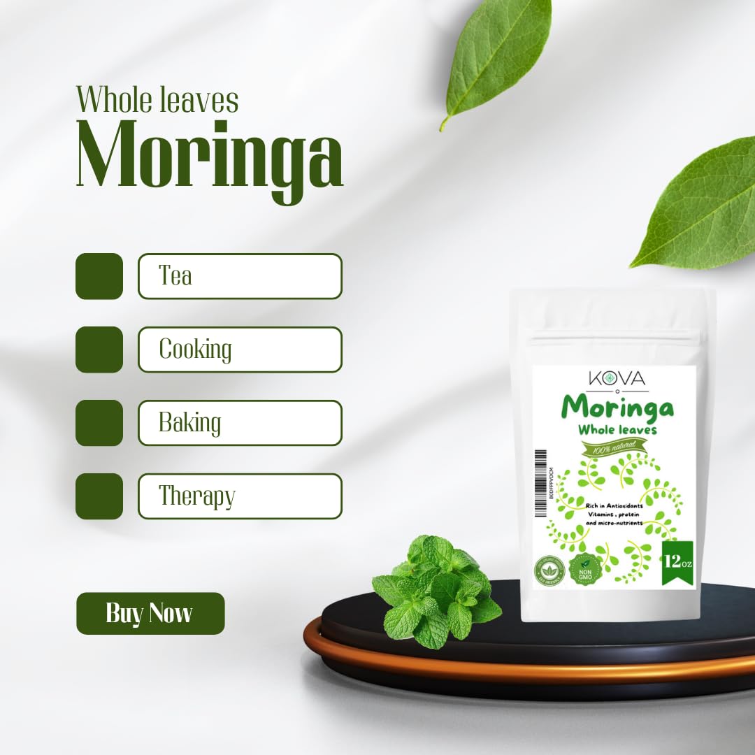 Moringa Oleifera Leaves High Alkaline Nutrient-Dense "Superfood" Packed With Vitamins, Antioxidants, & Amino Acids That Reduce Inflammation, Lowers Blood Sugar & Supports Heart Health. Rich in Vitamin C, Vitamin A Calcium & Has More Iron Than Spinach.