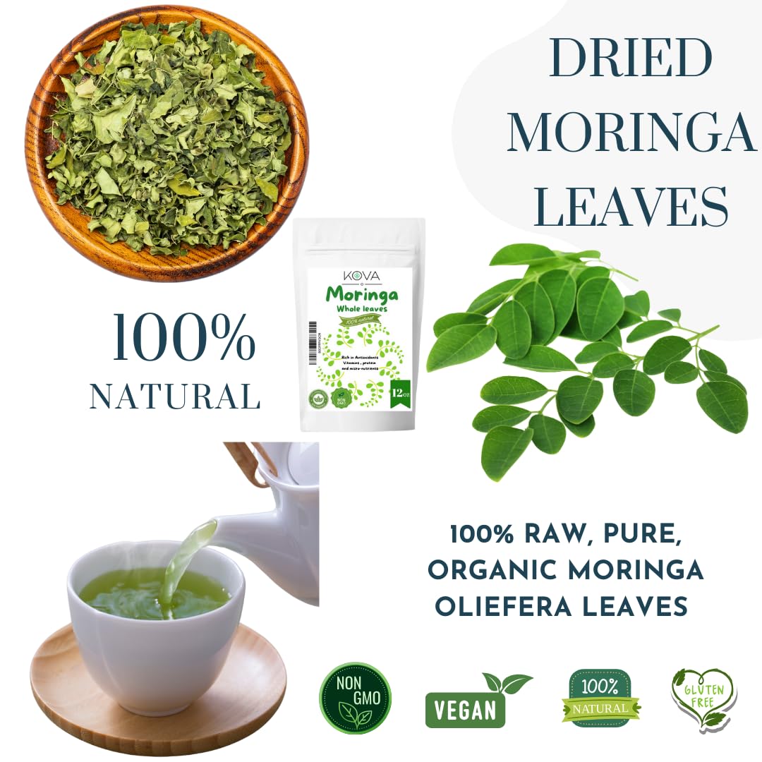 Moringa Oleifera Leaves High Alkaline Nutrient-Dense "Superfood" Packed With Vitamins, Antioxidants, & Amino Acids That Reduce Inflammation, Lowers Blood Sugar & Supports Heart Health. Rich in Vitamin C, Vitamin A Calcium & Has More Iron Than Spinach.