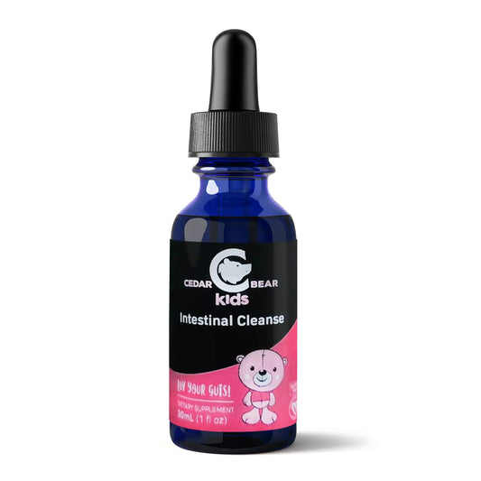 Parasite Cleanse for kids Cedar Bear - Intestinal Cleanse for Kids, Liquid Herbal Supplement for Detox and Digestive Cleanse with Natural Herbs, Alcohol-Free Gut Cleanse Drops for Children, 1 fl oz / 30 ml