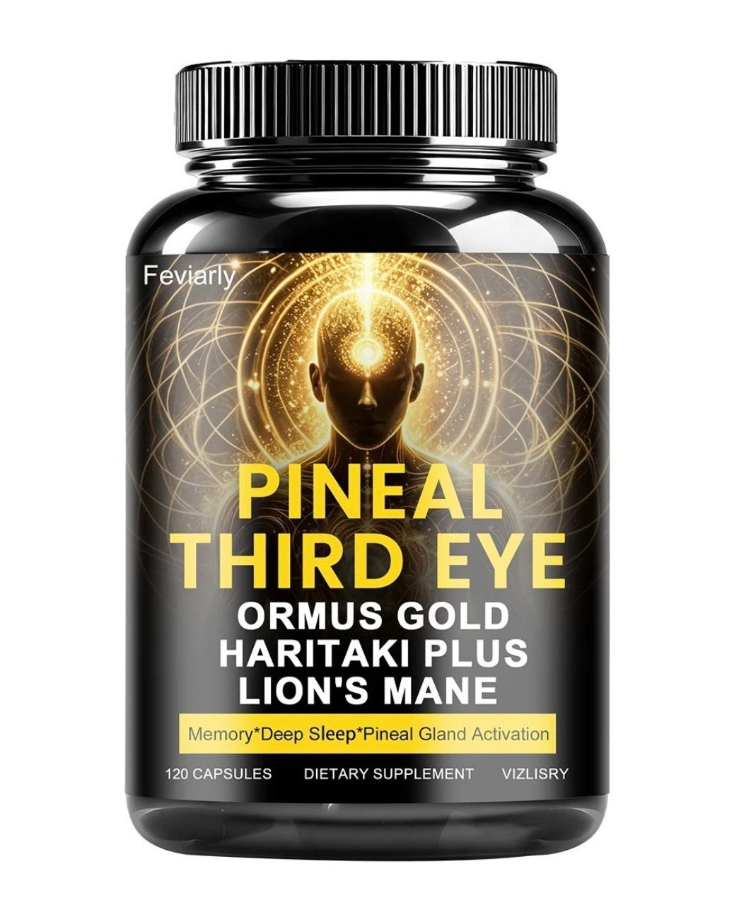 Third Eye Awakening Supplement, Ormus Golden Oil Monoatomic, Haritaki Capsules Decalcify & Activate Pineal Gland