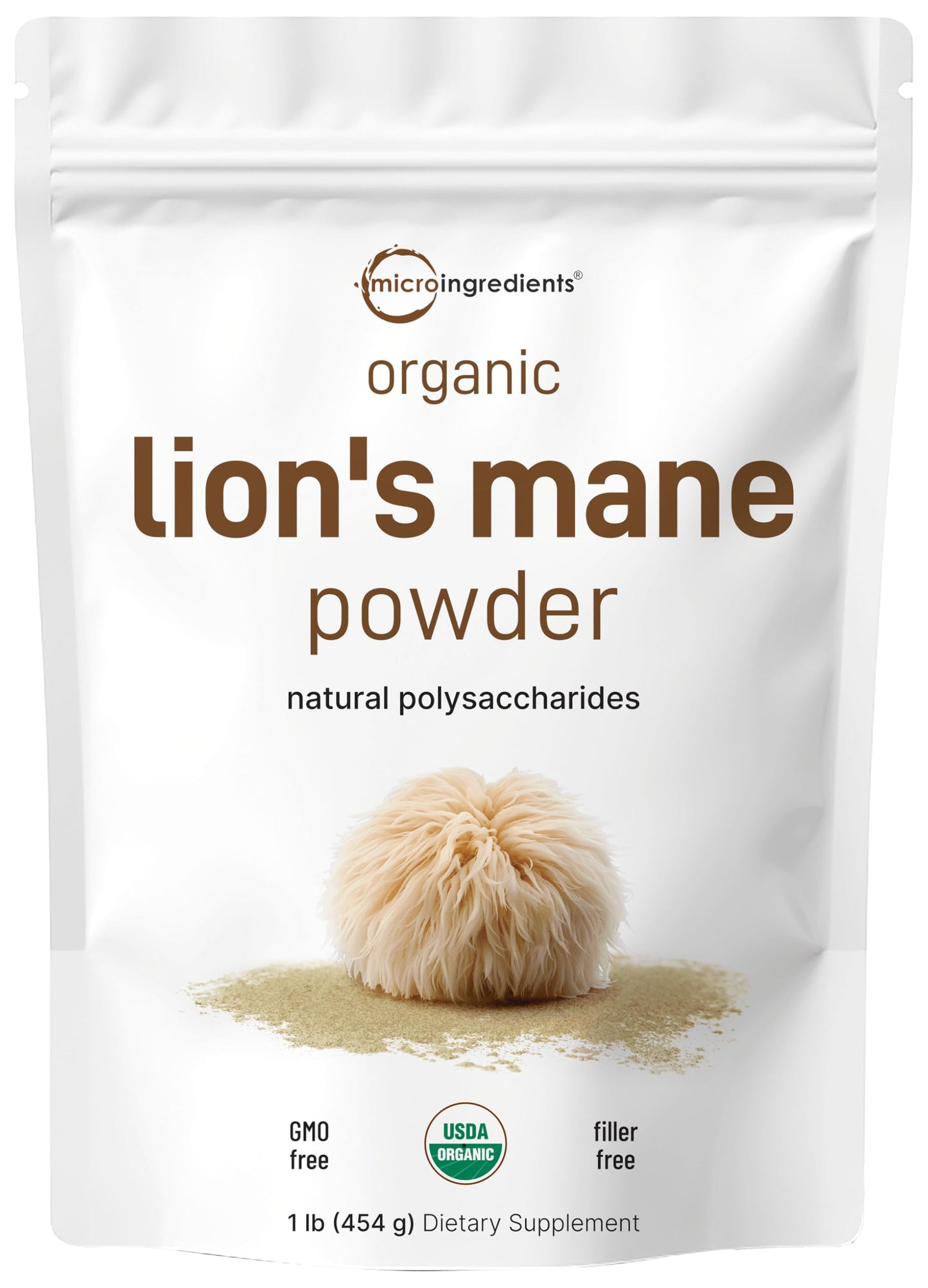 Organic Lion’s Mane Mushroom Powder, 16oz | Regenerates Damaged Neurons Brain 🧠 Power Opens 3rd Eye 👁️ Organic Superfood | Supports Brain, Focus, Energy & Immune Health | Great for Smoothies & Coffee | Filler Free, Vegan, Non-GMO