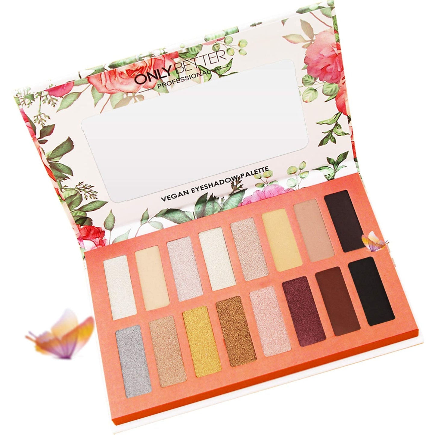 ORGANIC MAKEUP 💄 ONLYBETTER Vegan Eyeshadow Palette, Nude Eyeshadow Palette, 16 Shades Organic Eyeshadow palette high pigmented eyeshadow palette Colorful Eyeshadow Palette Long Lasting Nude Eyeshadow Shimmer Palette
