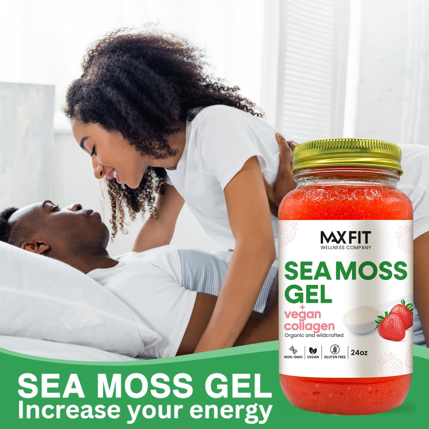 Sea Moss Gel Organic Raw (12 Flavors) 24oz Wildсrafted Gold Sea Moss Gel from Saint Lucia | 92 Vitamins and Minerals | Pure Raw+Non-GMO | Vegan Superfood