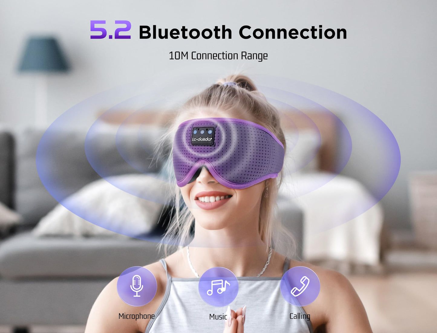 Lucid Dreaming Sleep Headphones, 3D Sleep Mask Bluetooth Wireless Music Eye Mask, Sleeping Headphones for Side Sleepers Sleep Mask with Bluetooth Headphones Ultra-Thin Stereo Speakers Perfect for Sleeping