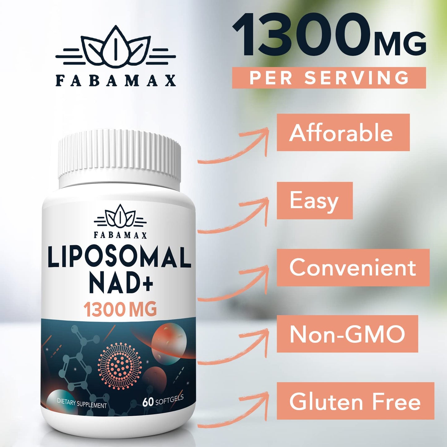 NAD Supplement, 98% Pure NAD+ Supplement, Superior Absorption, Alternative to Nicotinamide Riboside or NADH to Boost NAD+ for Aging Defense, Energy, Longevity, 120 Softgels