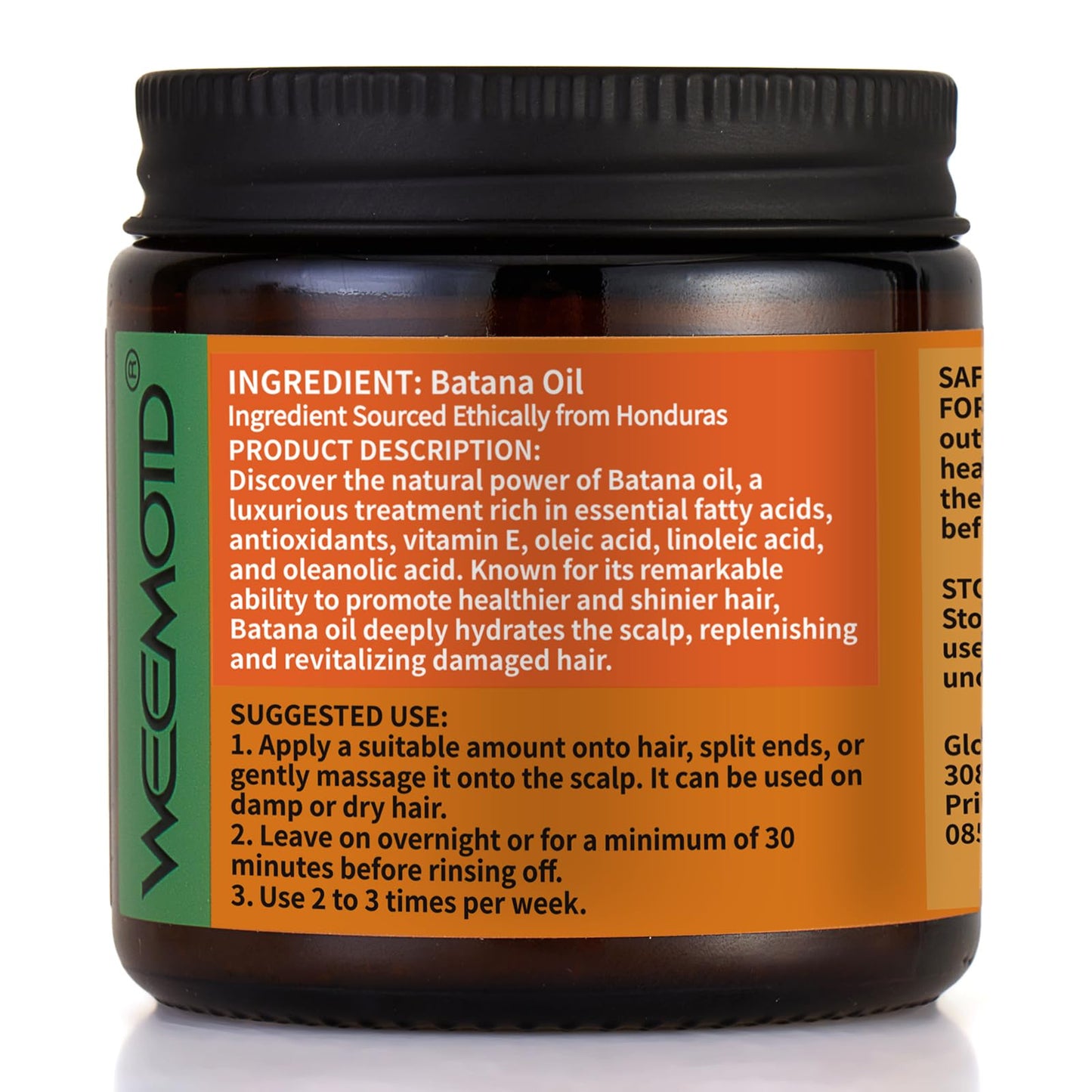 Batana Oil for Hair Growth Dr Sebi, 100% Raw Organic Batana Hair Mask from Honduras, Wild Growth Hair Oil, Scalp Oil Promotes Hair Thickness, Prevents Loss for Men & Women, 4.06 fl oz