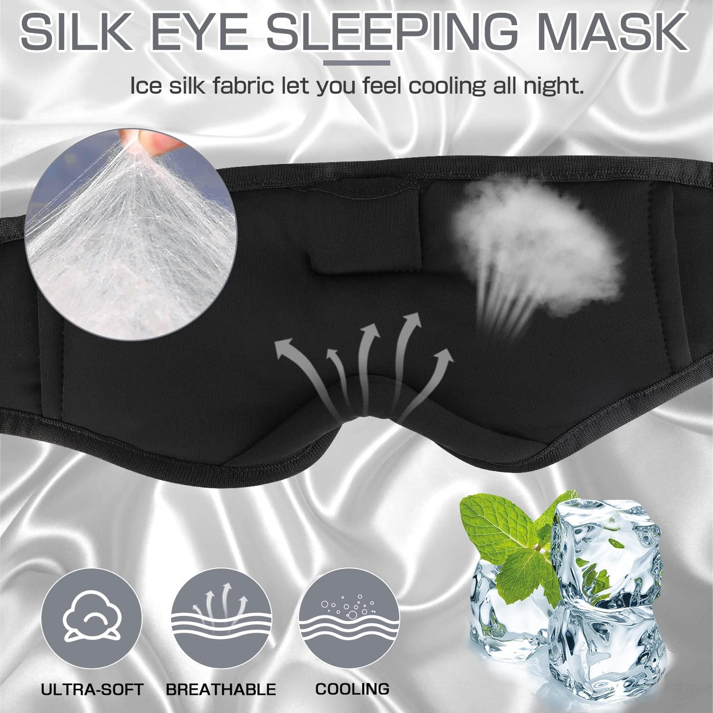 Lucid Dreaming Sleep Headphones, 3D Sleep Mask Bluetooth Wireless Music Eye Mask, Sleeping Headphones for Side Sleepers Sleep Mask with Bluetooth Headphones Ultra-Thin Stereo Speakers Perfect for Sleeping