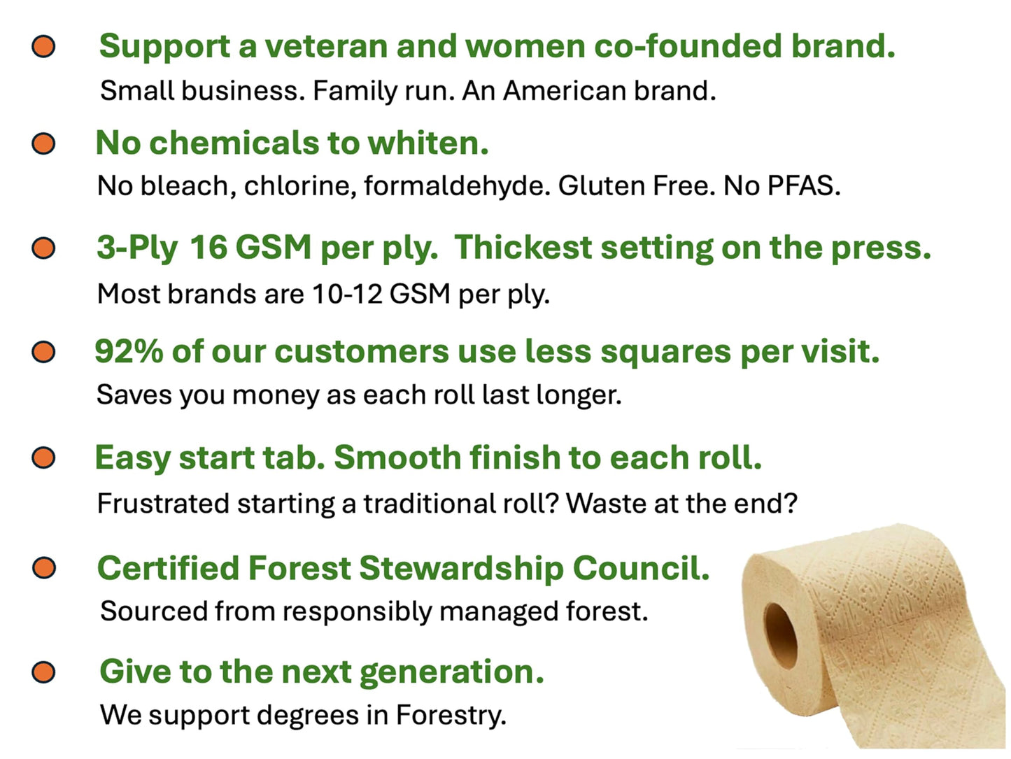 100% Bamboo, thick 3-ply toilet paper, tree-tree, unbleached, all natural, no chemicals 300 sheets per roll.