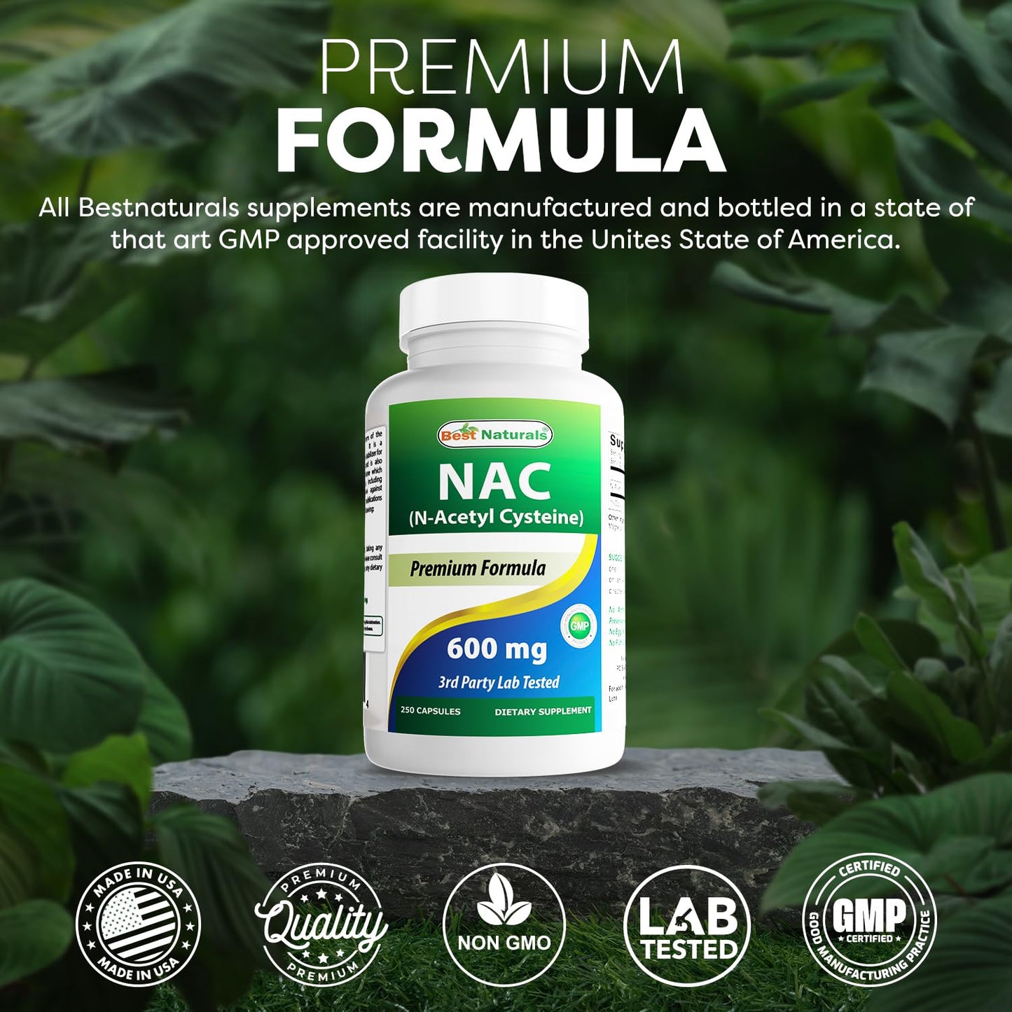 Best Naturals NAC - N Acetyl Cysteine 600 mg 120 Capsules - n Acetyl cysteine - Powerful antioxidant