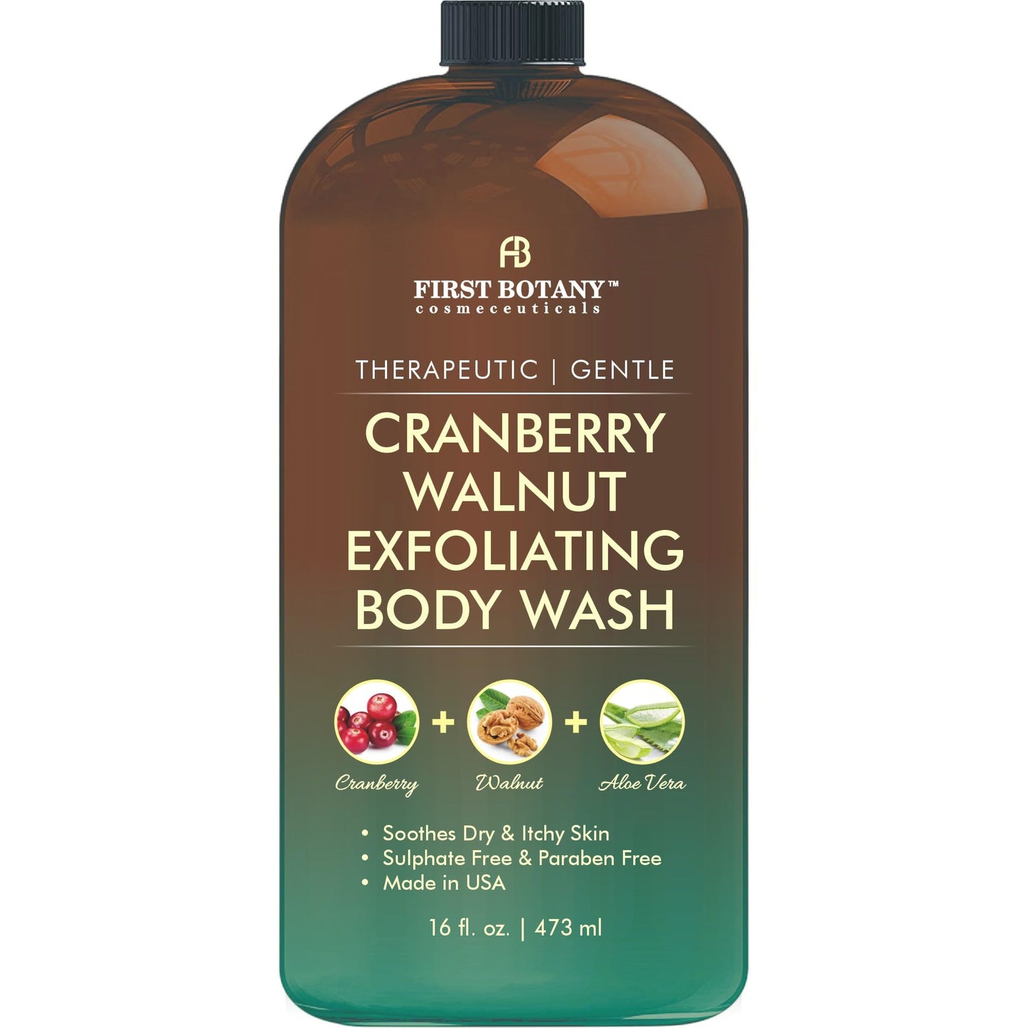 First Botany, ALL Natural Body Wash - No Harmful Chemicals Fights Body Odor, Athlete's Foot, Jock Itch, Nail Issues, Dandruff, Acne, Eczema, Shower Gel for Women & Men, Skin Cleanser -16 fl oz (Tea Tree Eucalyptus)