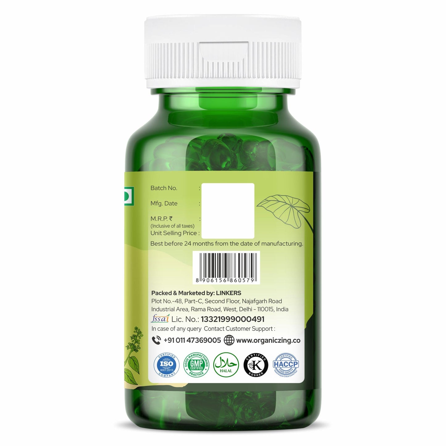 ORGANIC ZING Thunder God Vine Extract - Pure, Vegan, Gluten-Free - 60 Capsules, 400mg