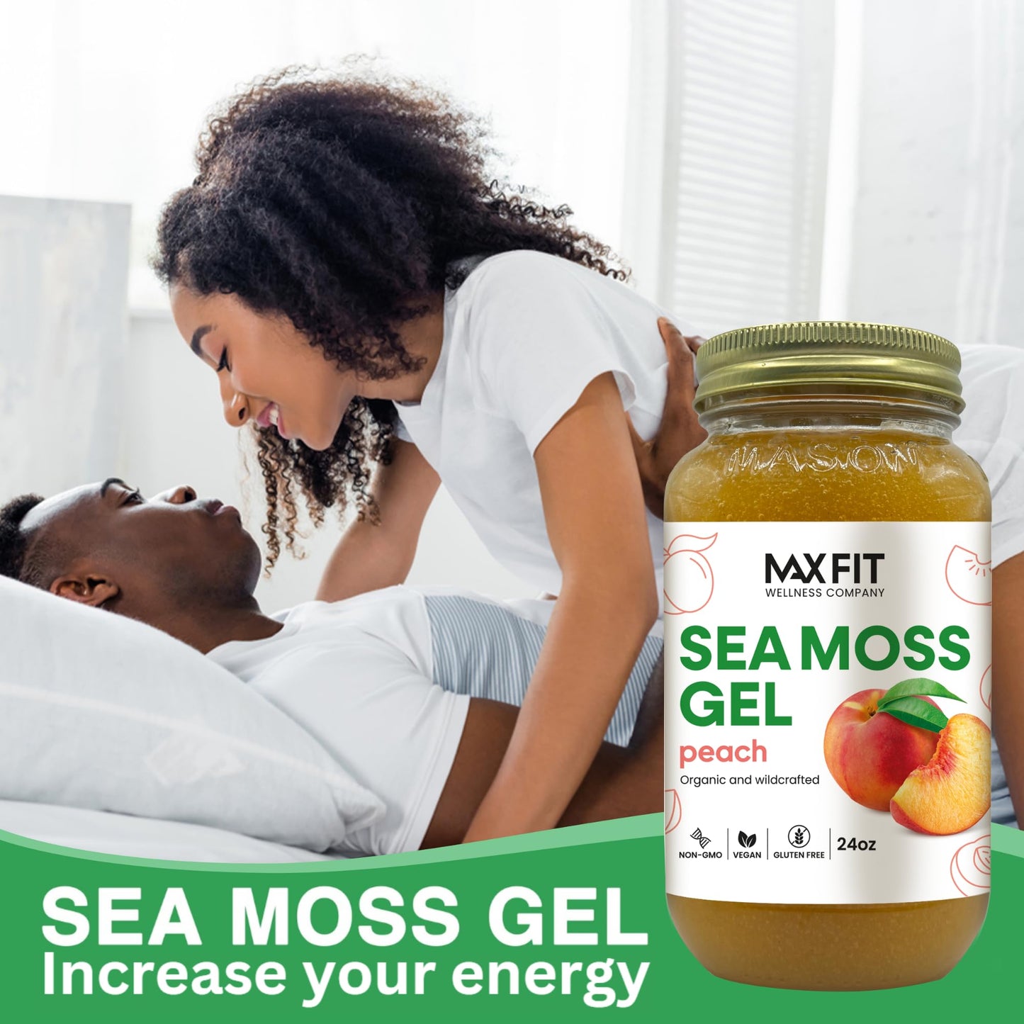 Sea Moss Gel Organic Raw (12 Flavors) 24oz Wildсrafted Gold Sea Moss Gel from Saint Lucia | 92 Vitamins and Minerals | Pure Raw+Non-GMO | Vegan Superfood