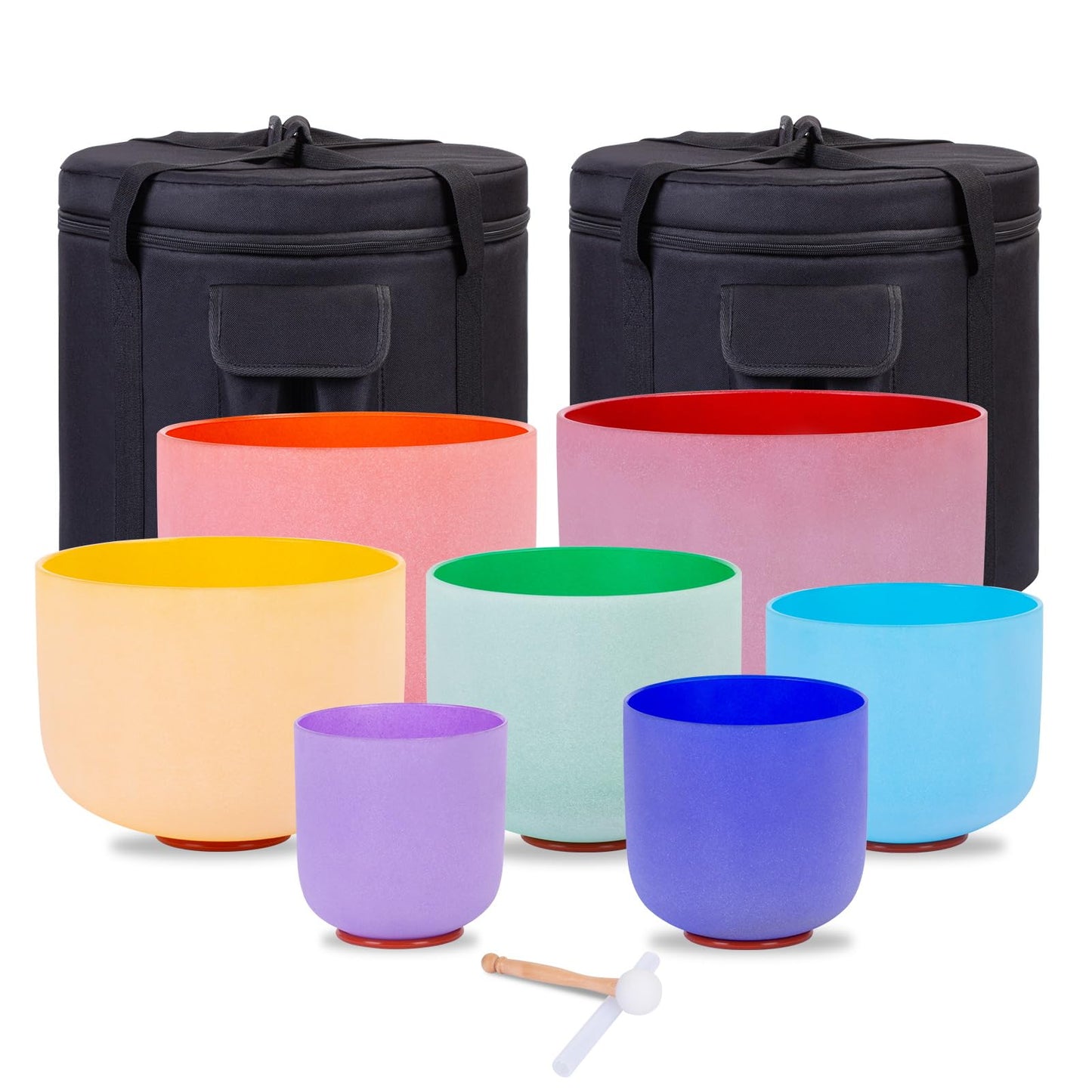 Sevenbowls Singing Bowls 432hz B Note 8-Inch Crystal Singing Bowl With A Free Mallet And O-Ring For Sound Healing, Meditation, Yoga, and Sound Baths