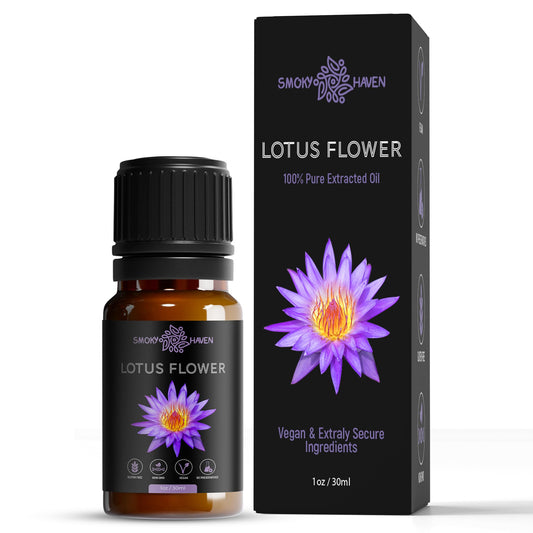 Smoky Haven- Blue Lotus Essential Oil Pure Extract- Premium Grade (1 oz.) | for Aromatherapy, Cosmetics, Hair, Soaps | Organic, Vegan & Ethically Sourced