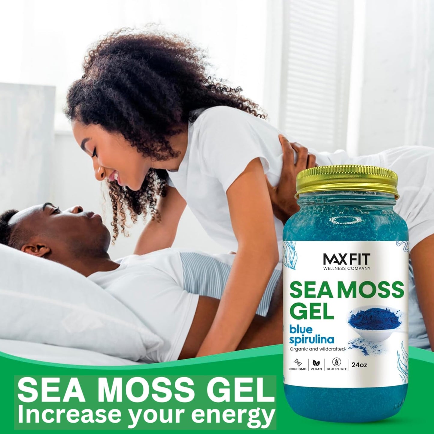 Sea Moss Gel Organic Raw (12 Flavors) 24oz Wildсrafted Gold Sea Moss Gel from Saint Lucia | 92 Vitamins and Minerals | Pure Raw+Non-GMO | Vegan Superfood