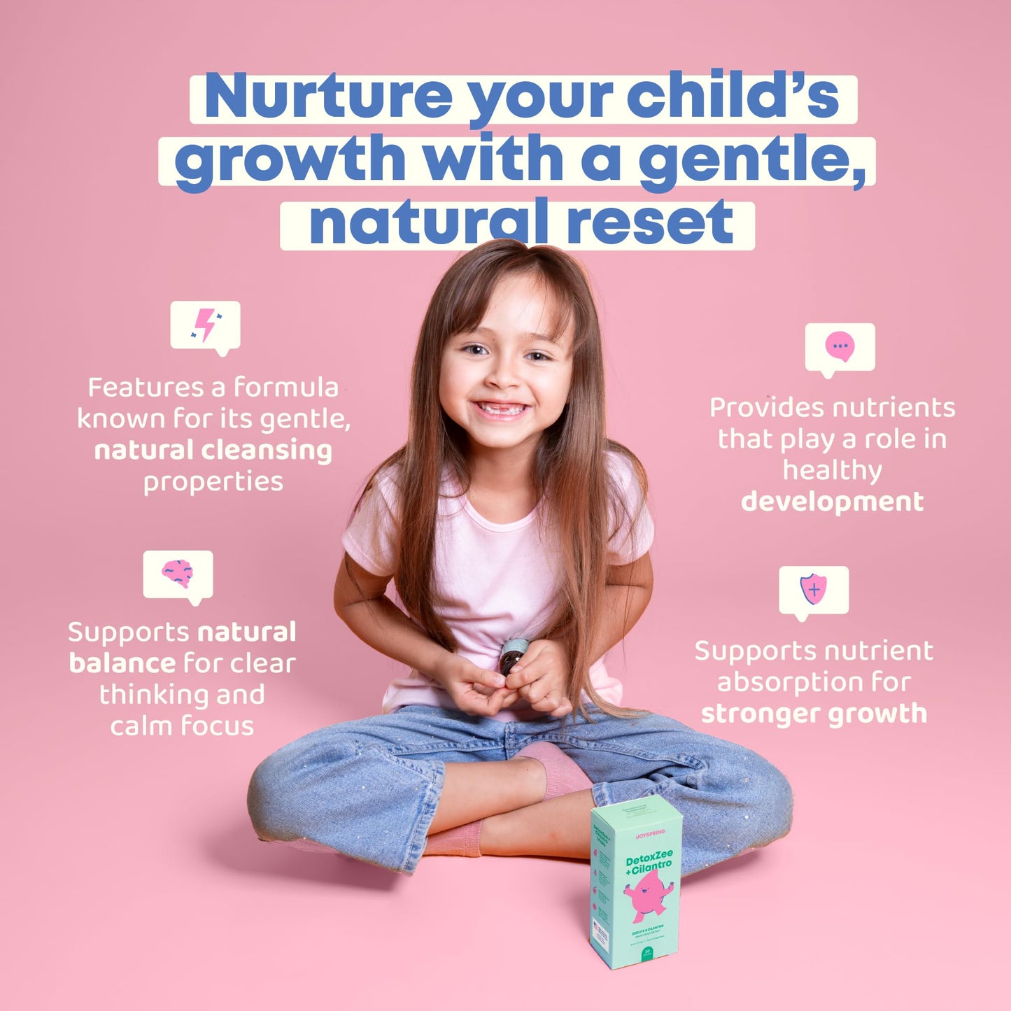 JoySpring DetoxZee Cilantro Drops for Kids - Natural Detox Support with Zeolite & Cilantro Extract - Gentle Whole-Body Cleanse for Children & Toddlers - Kid-Friendly Liquid Detox, 30 Servings