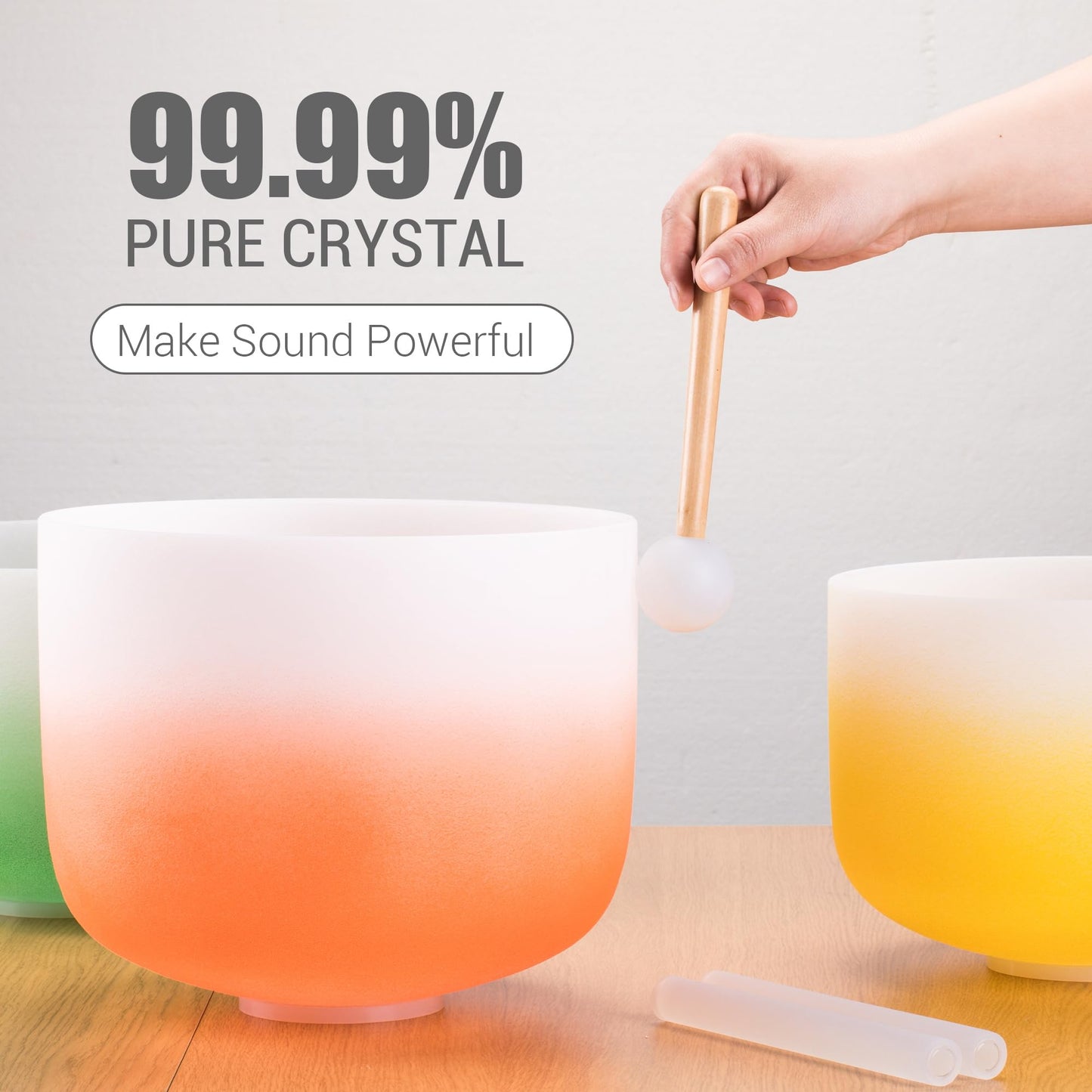 Sevenbowls Singing Bowls 432hz B Note 8-Inch Crystal Singing Bowl With A Free Mallet And O-Ring For Sound Healing, Meditation, Yoga, and Sound Baths