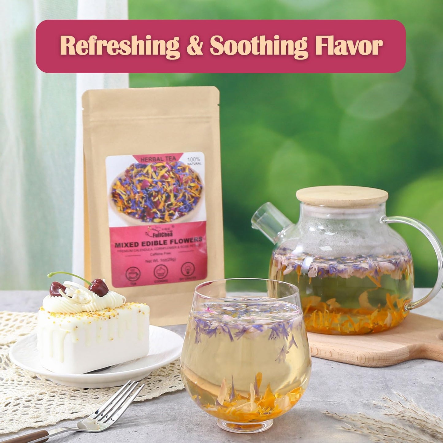 Chrysanthemum Herb - Premium Natural Dried Chrysanthemum Flower - Great For Pain ,Treats Headaches, Sleep Aid,Liver Health Great For Inflammation & Immune System Support Antioxidants Herbal Tea Loose Leaf - Non-GMO - Sweet & Fresh