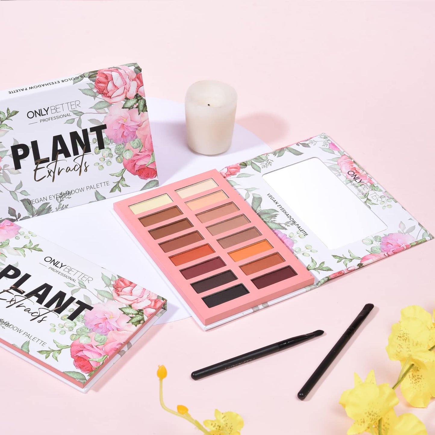 ORGANIC MAKEUP 💄 ONLYBETTER Vegan Eyeshadow Palette, Nude Eyeshadow Palette, 16 Shades Organic Eyeshadow palette high pigmented eyeshadow palette Colorful Eyeshadow Palette Long Lasting Nude Eyeshadow Shimmer Palette