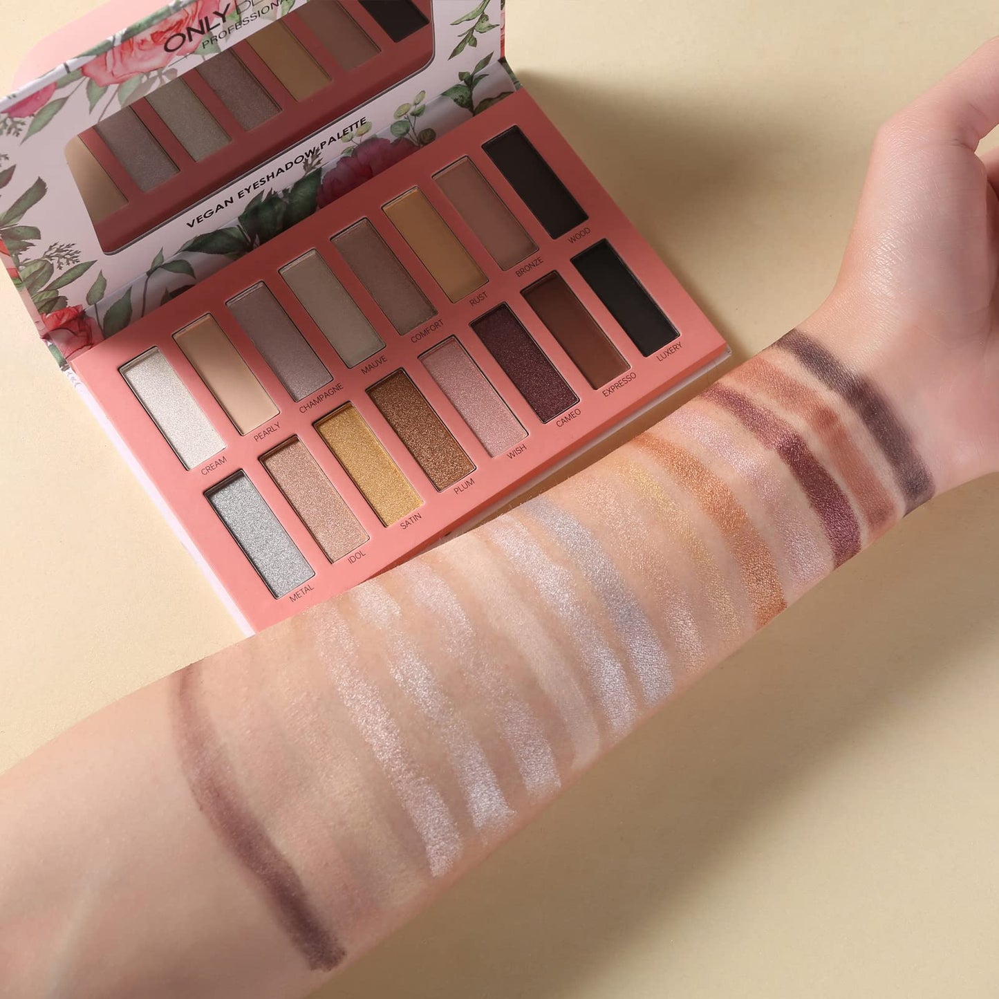 ORGANIC MAKEUP 💄 ONLYBETTER Vegan Eyeshadow Palette, Nude Eyeshadow Palette, 16 Shades Organic Eyeshadow palette high pigmented eyeshadow palette Colorful Eyeshadow Palette Long Lasting Nude Eyeshadow Shimmer Palette