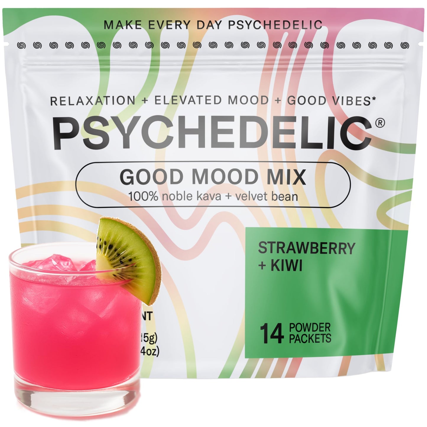 Easy Alcohol Alternative with Buzz - Calming Kava Drink Mix (14x5.5g) Flavored Kava Powder - Calming Drink Powder Packets - Easy Open Single Serving Drinks - 14 Calm Packets - Grape