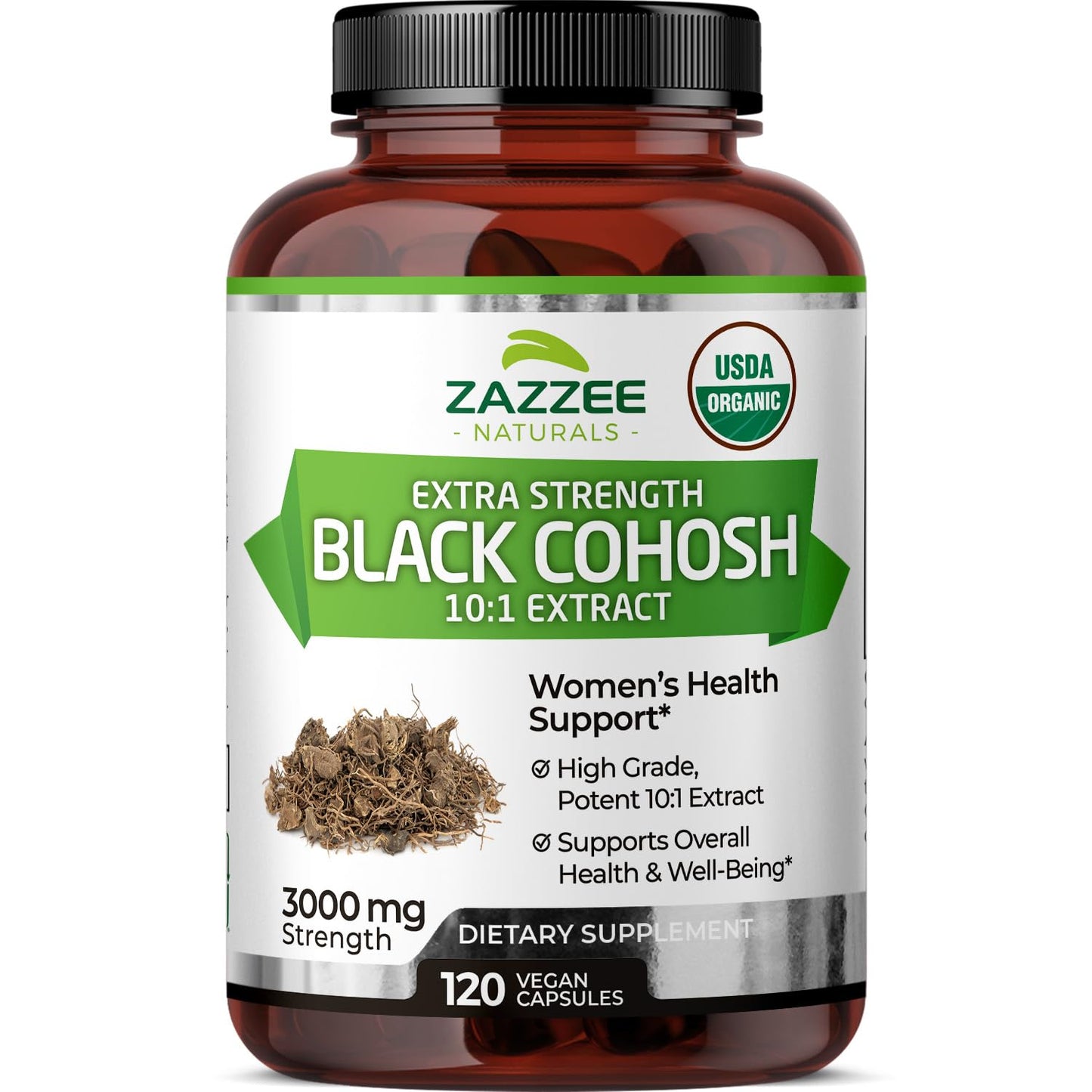 Organic Black Cohosh Black cohosh is often used to relieve hot flashes, night sweats, and other menopausal symptoms.