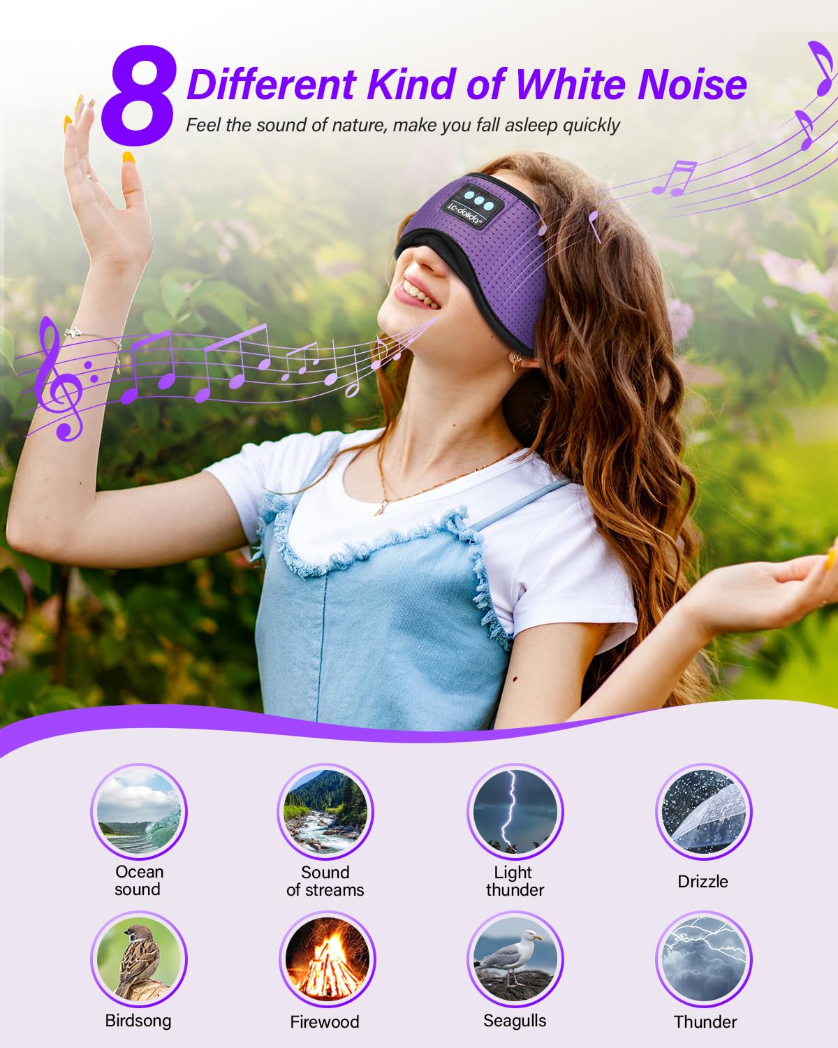 Lucid Dreaming Sleep Headphones, 3D Sleep Mask Bluetooth Wireless Music Eye Mask, Sleeping Headphones for Side Sleepers Sleep Mask with Bluetooth Headphones Ultra-Thin Stereo Speakers Perfect for Sleeping