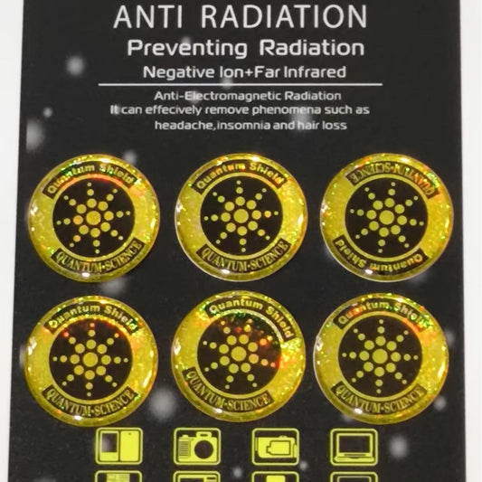 Quantum EMF Stickers Protects Against Negative Ions Emitted From 5g 6g & 7g Frequencies + Infrared, 6 Pack, Prevents Headache, Insomnia.