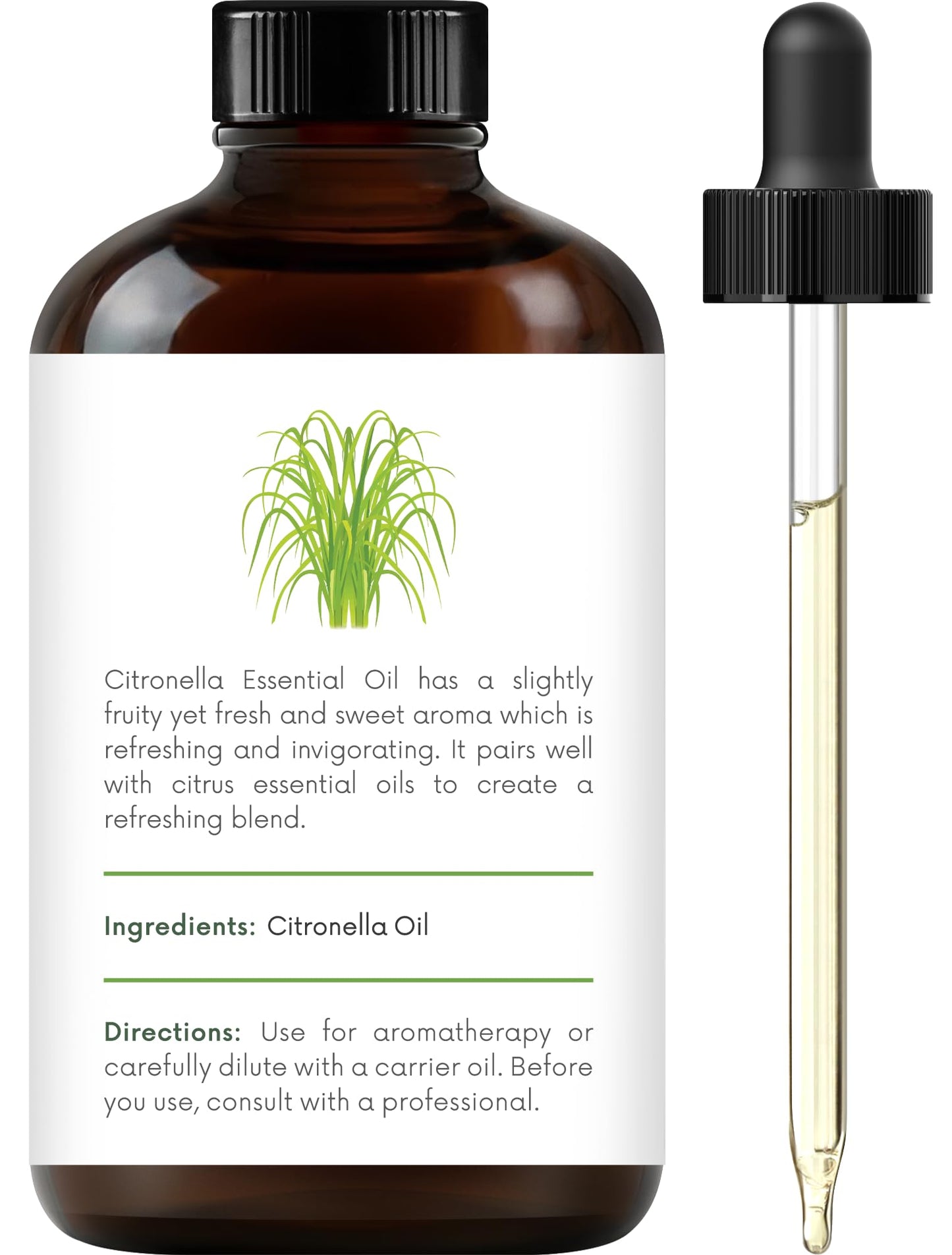 Handcraft Blends Citronella Essential Oil – Huge 4 Fl Oz – 100% Pure and Natural – Premium Grade Essential Oil for Diffuser and Aromatherapy, Skin, Massage, Candle and Soap Making Fragrance