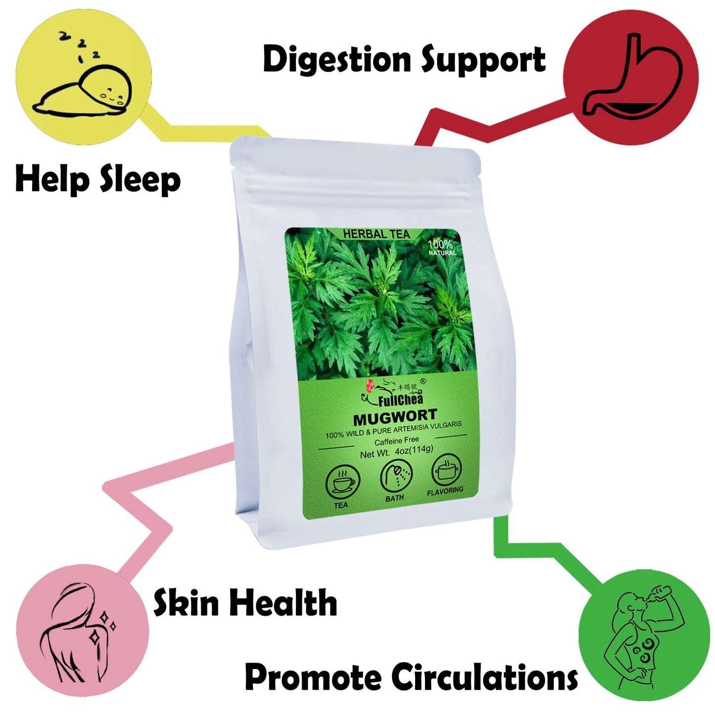 Chrysanthemum Herb - Premium Natural Dried Chrysanthemum Flower - Great For Pain ,Treats Headaches, Sleep Aid,Liver Health Great For Inflammation & Immune System Support Antioxidants Herbal Tea Loose Leaf - Non-GMO - Sweet & Fresh