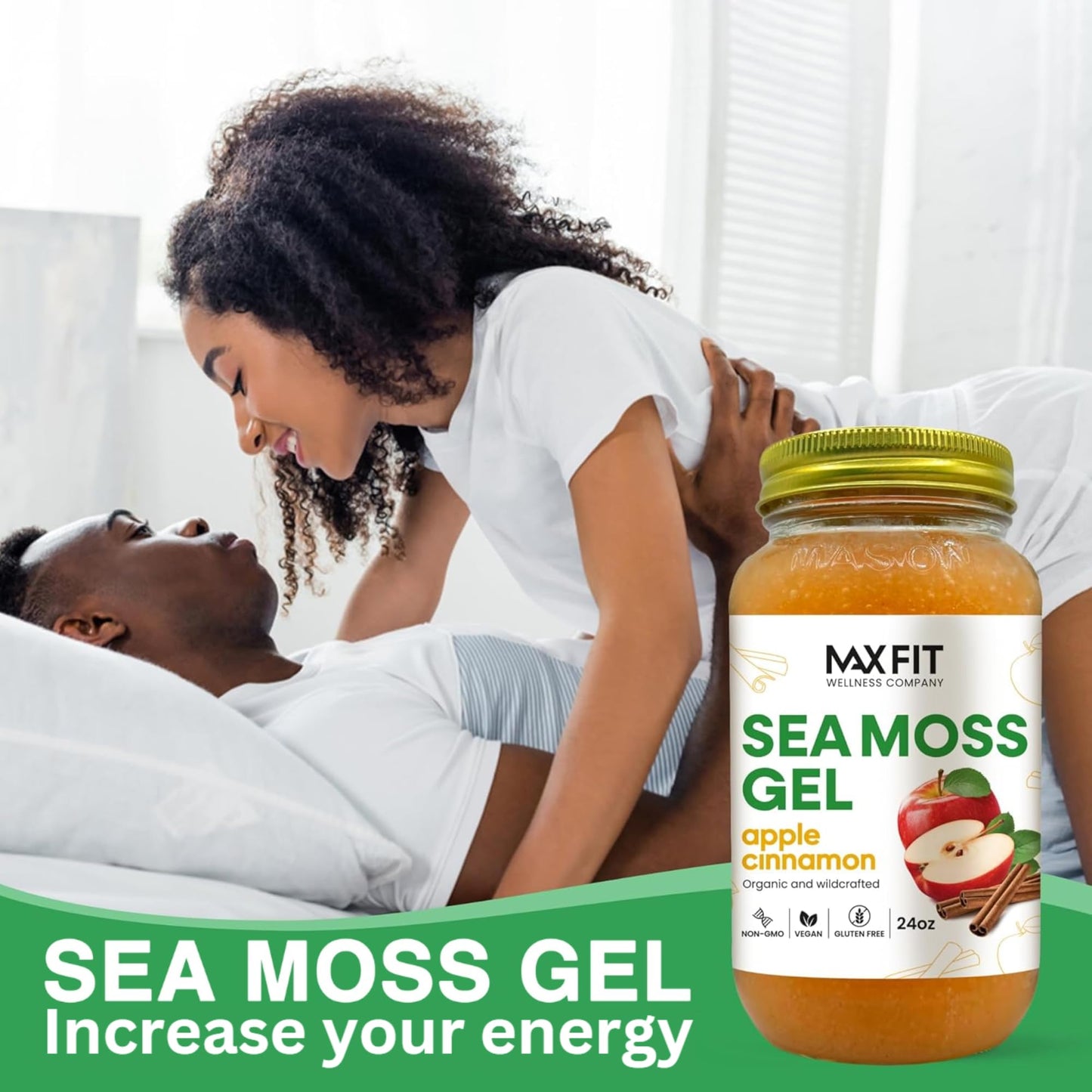 Sea Moss Gel Organic Raw (12 Flavors) 24oz Wildсrafted Gold Sea Moss Gel from Saint Lucia | 92 Vitamins and Minerals | Pure Raw+Non-GMO | Vegan Superfood