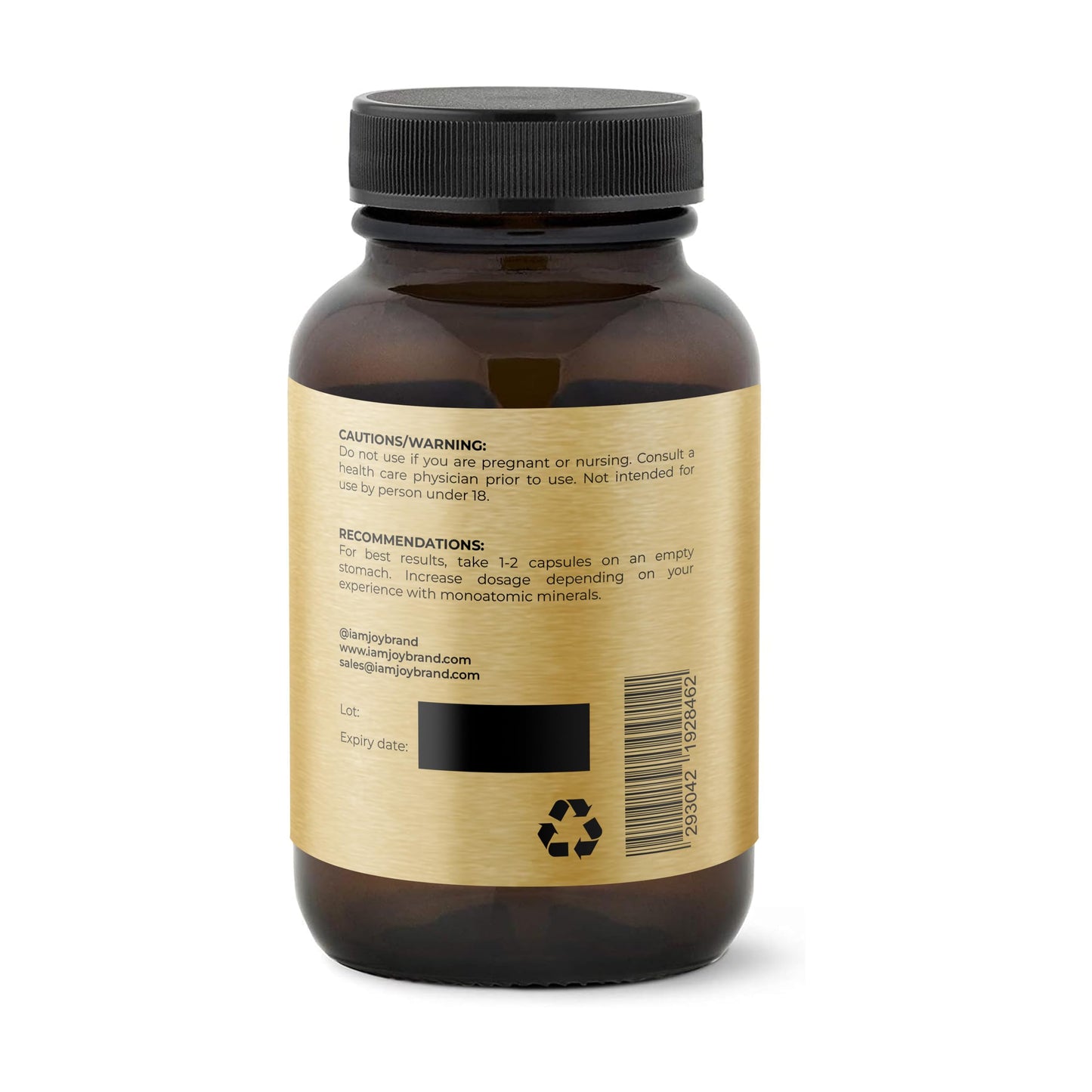 I Am Joy co. Ormus Shilajit Lion's Mane - Ultimate Brain Power! Monoatomic 24k Gold - The Only Blend of Its Kind for Energy, Memory, & Focus - 60 Vegan Capsules in Eco Friendly Glass