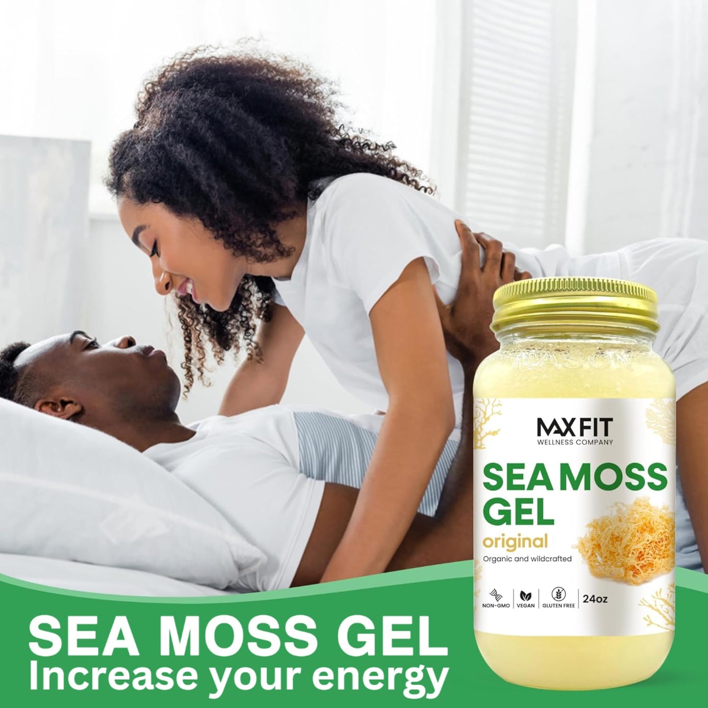 Sea Moss Gel Organic Raw (12 Flavors) 24oz Wildсrafted Gold Sea Moss Gel from Saint Lucia | 92 Vitamins and Minerals | Pure Raw+Non-GMO | Vegan Superfood