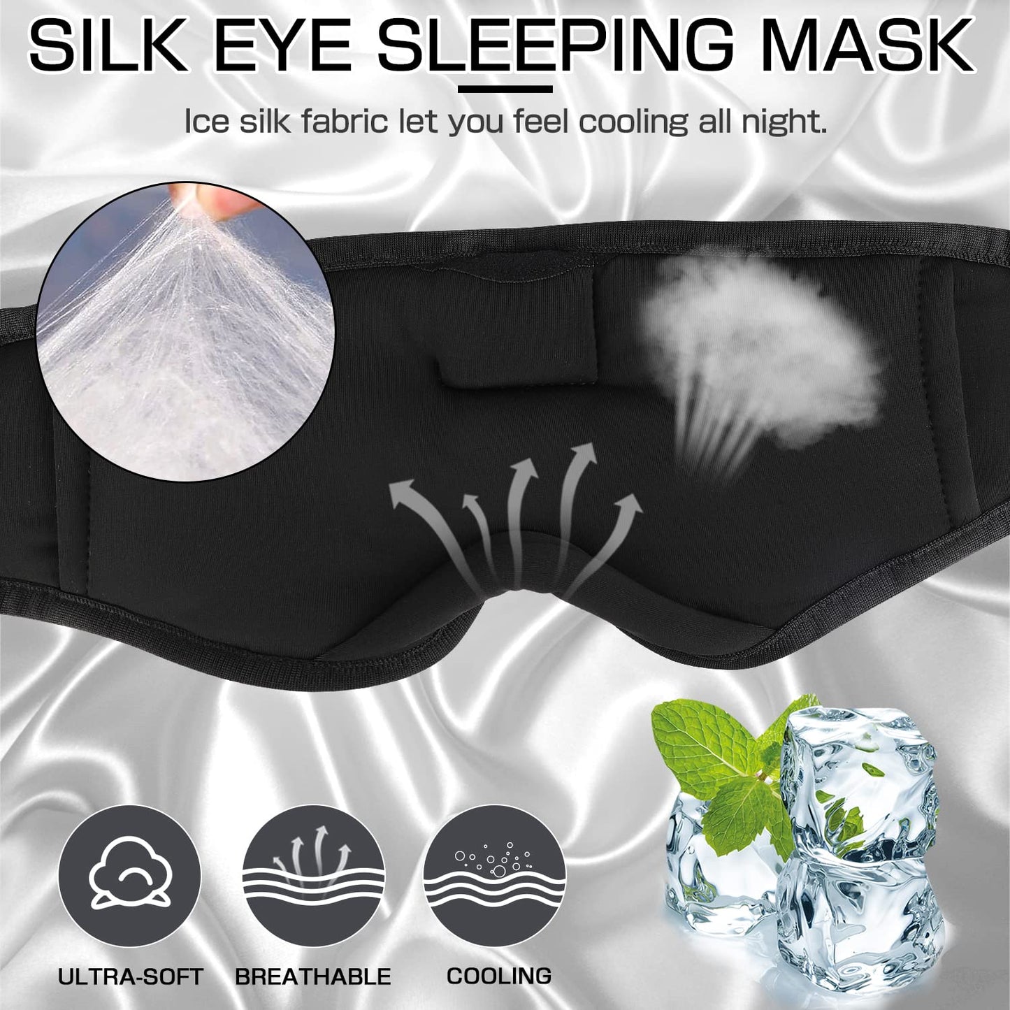 Lucid Dreaming Sleep Headphones, 3D Sleep Mask Bluetooth Wireless Music Eye Mask, Sleeping Headphones for Side Sleepers Sleep Mask with Bluetooth Headphones Ultra-Thin Stereo Speakers Perfect for Sleeping