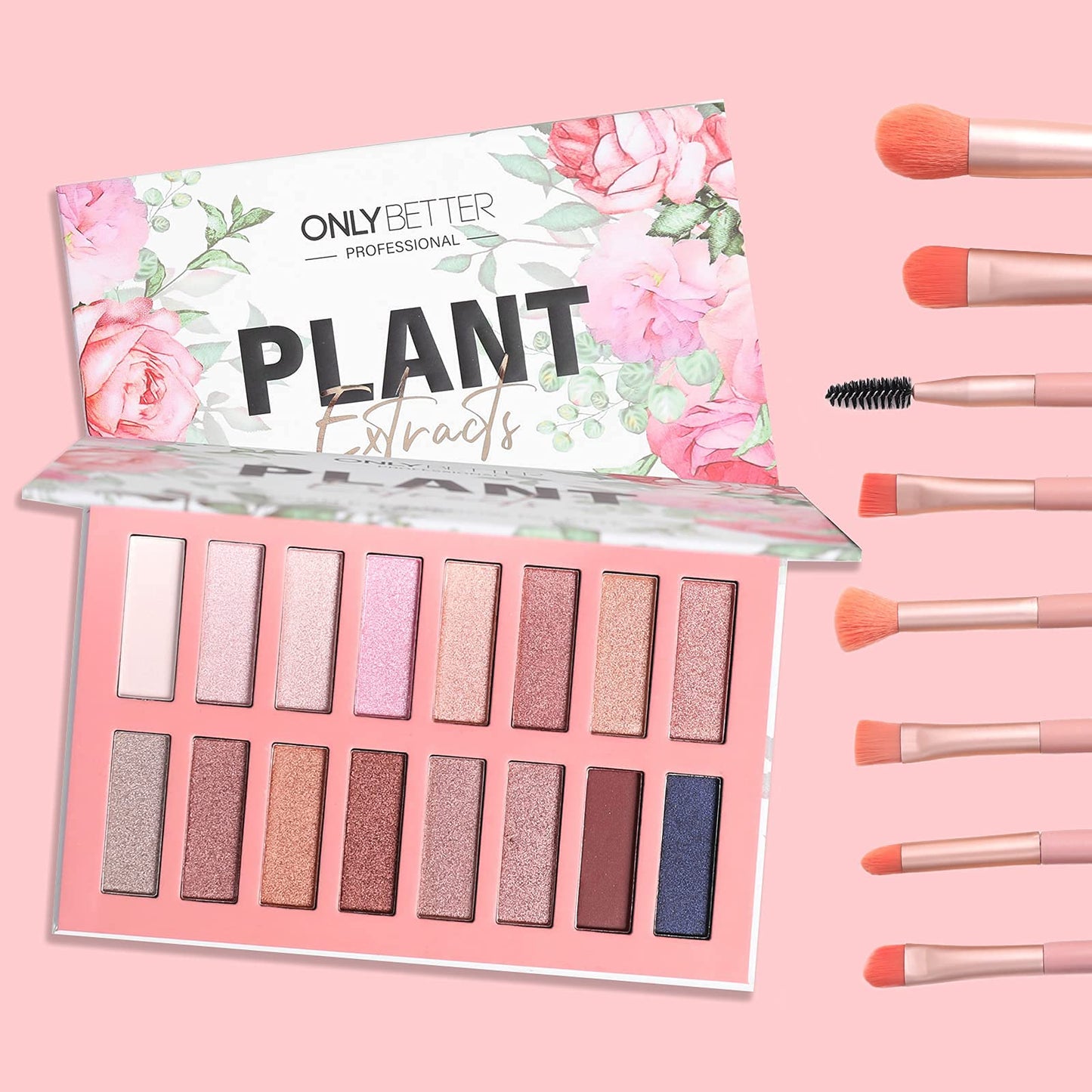 ORGANIC MAKEUP 💄 ONLYBETTER Vegan Eyeshadow Palette, Nude Eyeshadow Palette, 16 Shades Organic Eyeshadow palette high pigmented eyeshadow palette Colorful Eyeshadow Palette Long Lasting Nude Eyeshadow Shimmer Palette