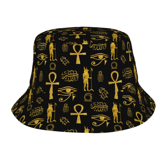 Ankh Cross Bucket Hats for Men Women Gifts Beach Outdoor Packable Ancient Egyptian Fisherman Caps Prevent Sun Hat