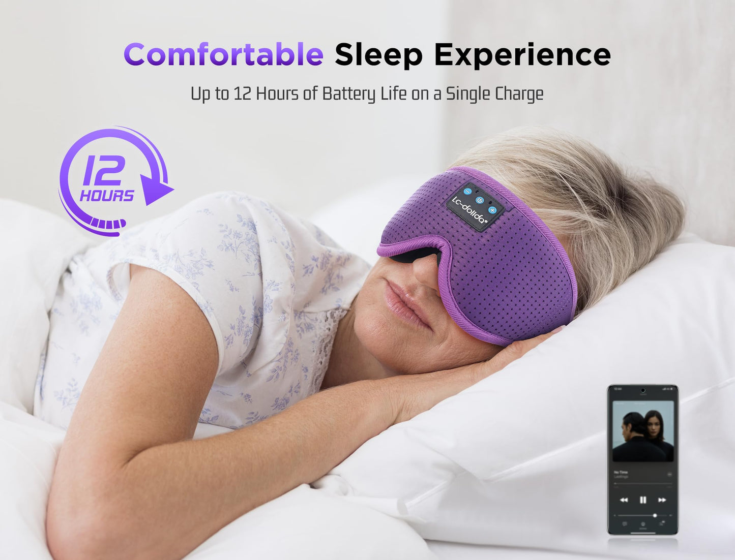 Lucid Dreaming Sleep Headphones, 3D Sleep Mask Bluetooth Wireless Music Eye Mask, Sleeping Headphones for Side Sleepers Sleep Mask with Bluetooth Headphones Ultra-Thin Stereo Speakers Perfect for Sleeping