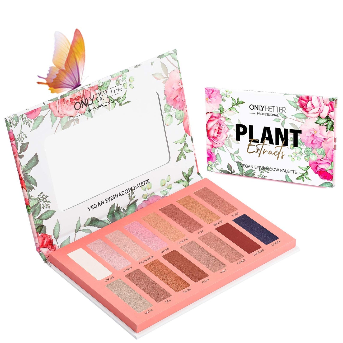 ORGANIC MAKEUP 💄 ONLYBETTER Vegan Eyeshadow Palette, Nude Eyeshadow Palette, 16 Shades Organic Eyeshadow palette high pigmented eyeshadow palette Colorful Eyeshadow Palette Long Lasting Nude Eyeshadow Shimmer Palette