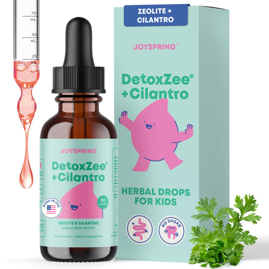 JoySpring DetoxZee Cilantro Drops for Kids - Natural Detox Support with Zeolite & Cilantro Extract - Gentle Whole-Body Cleanse for Children & Toddlers - Kid-Friendly Liquid Detox, 30 Servings