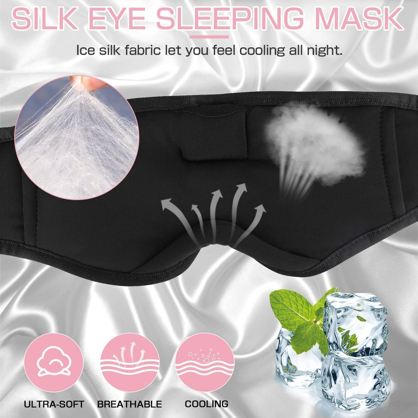 Lucid Dreaming Sleep Headphones, 3D Sleep Mask Bluetooth Wireless Music Eye Mask, Sleeping Headphones for Side Sleepers Sleep Mask with Bluetooth Headphones Ultra-Thin Stereo Speakers Perfect for Sleeping