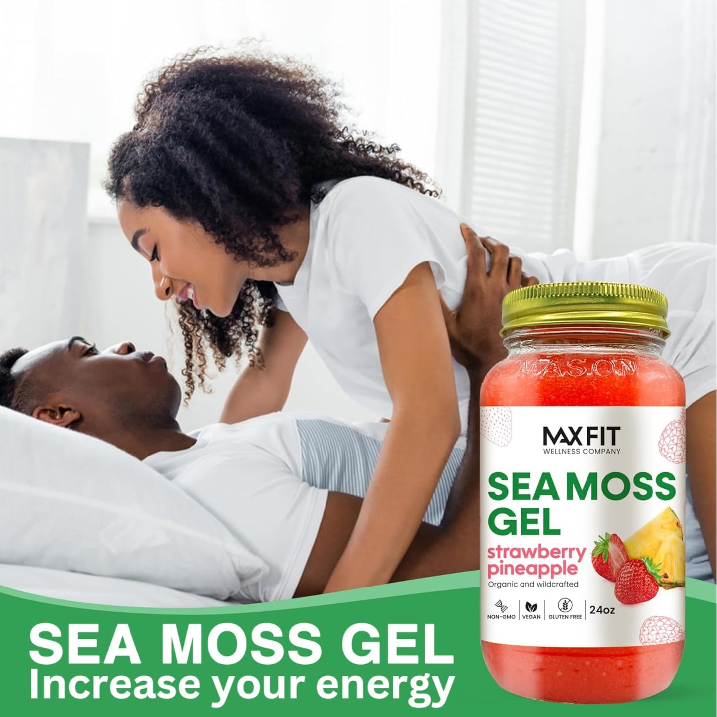 Sea Moss Gel Organic Raw (12 Flavors) 24oz Wildсrafted Gold Sea Moss Gel from Saint Lucia | 92 Vitamins and Minerals | Pure Raw+Non-GMO | Vegan Superfood