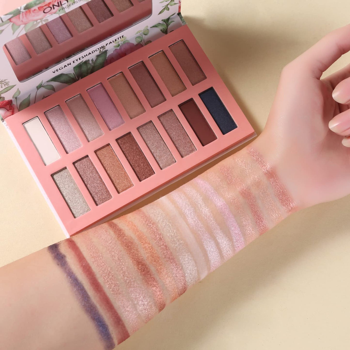 ORGANIC MAKEUP 💄 ONLYBETTER Vegan Eyeshadow Palette, Nude Eyeshadow Palette, 16 Shades Organic Eyeshadow palette high pigmented eyeshadow palette Colorful Eyeshadow Palette Long Lasting Nude Eyeshadow Shimmer Palette
