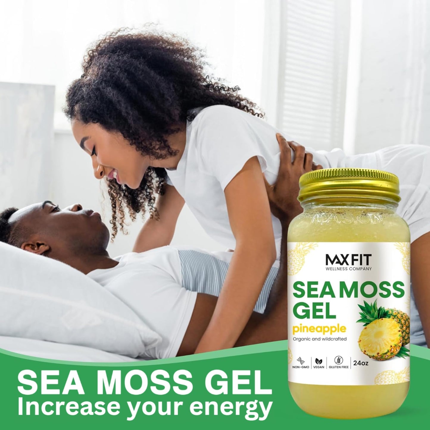 Sea Moss Gel Organic Raw (12 Flavors) 24oz Wildсrafted Gold Sea Moss Gel from Saint Lucia | 92 Vitamins and Minerals | Pure Raw+Non-GMO | Vegan Superfood
