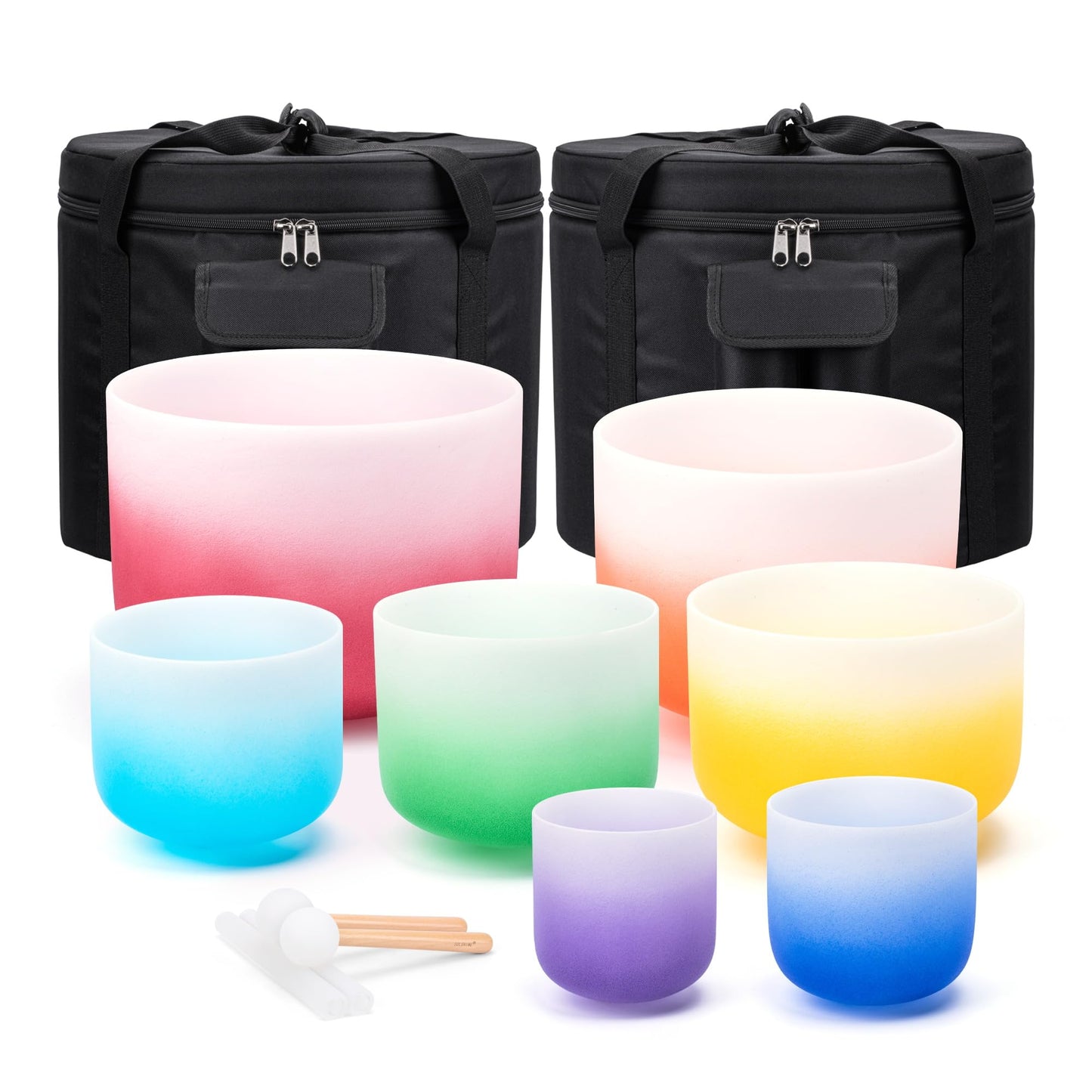 Sevenbowls Singing Bowls 432hz B Note 8-Inch Crystal Singing Bowl With A Free Mallet And O-Ring For Sound Healing, Meditation, Yoga, and Sound Baths