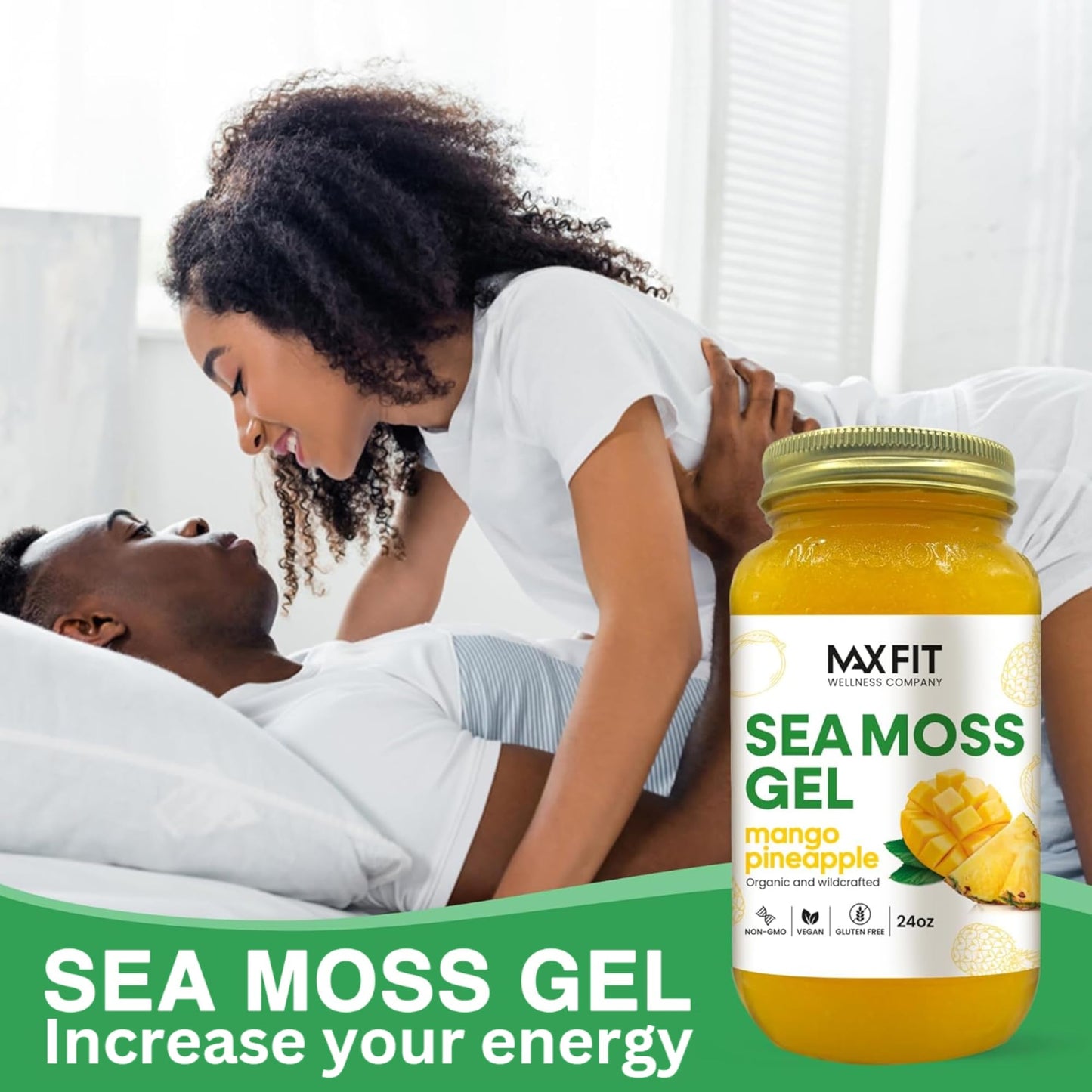 Sea Moss Gel Organic Raw (12 Flavors) 24oz Wildсrafted Gold Sea Moss Gel from Saint Lucia | 92 Vitamins and Minerals | Pure Raw+Non-GMO | Vegan Superfood